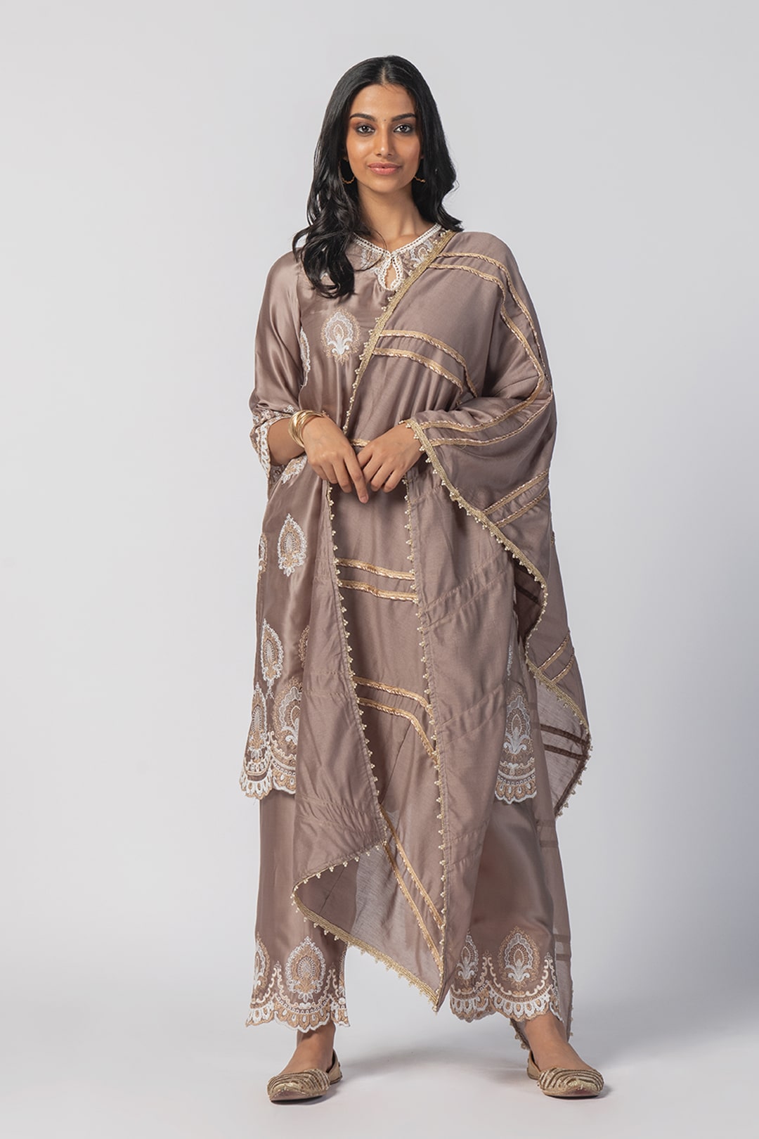 Mulmul Cupro silk Sydney Grey Kurta With Sydney Grey Pant