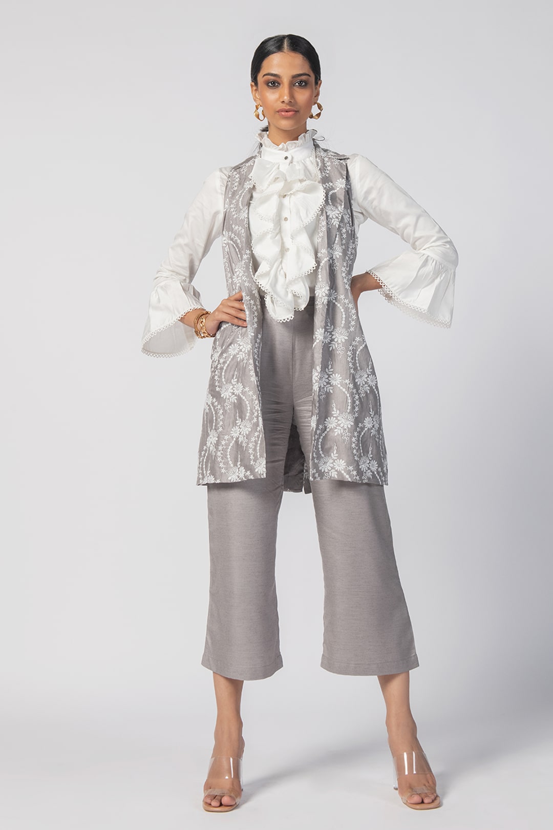 Mulmul Wool Tiare Grey Pant