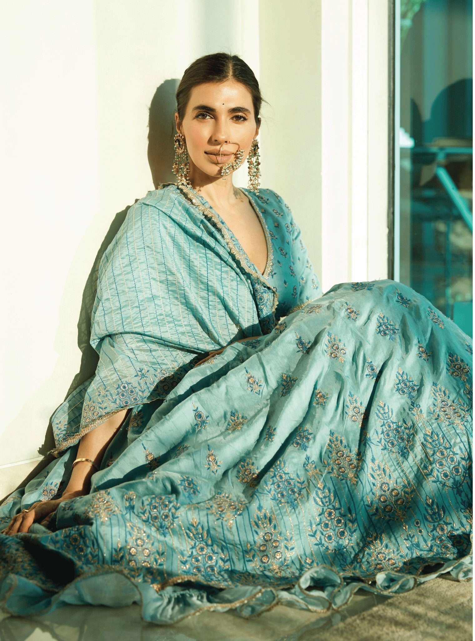 Bahaara Silk Blue Lehenga