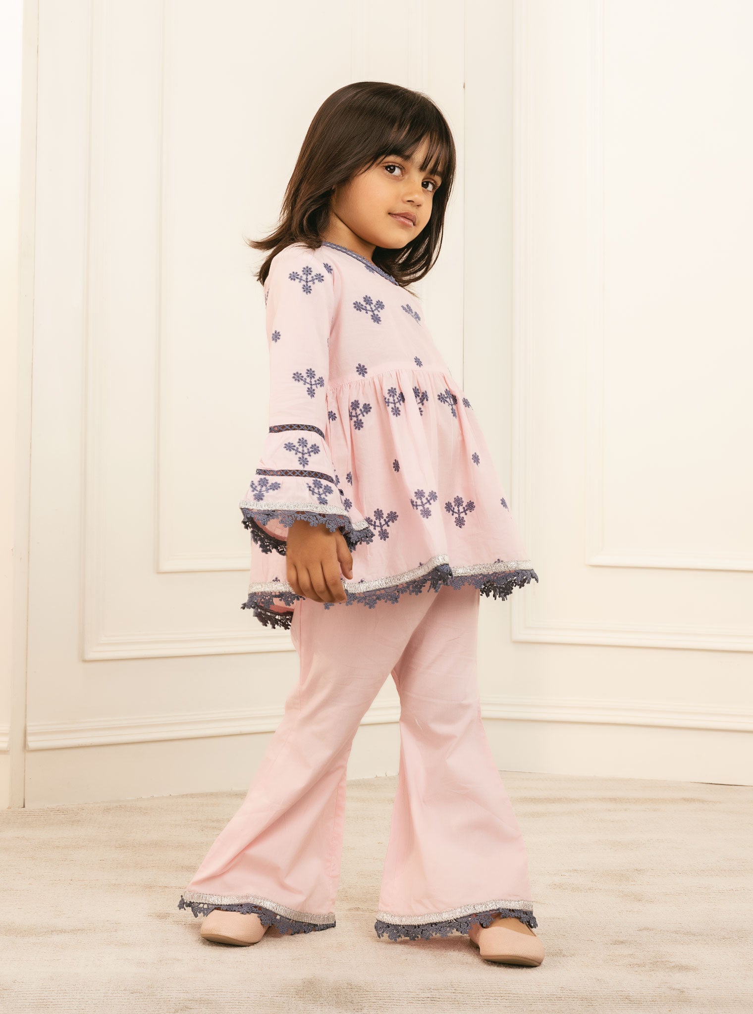 Bud Supima Cotton Pink Kurta Set