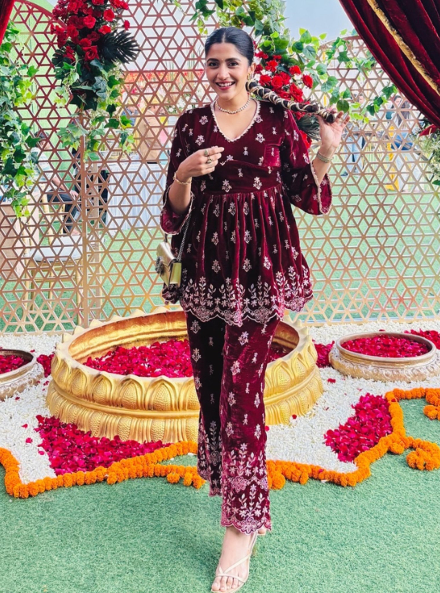 Kessie Velvet Wine Top Set