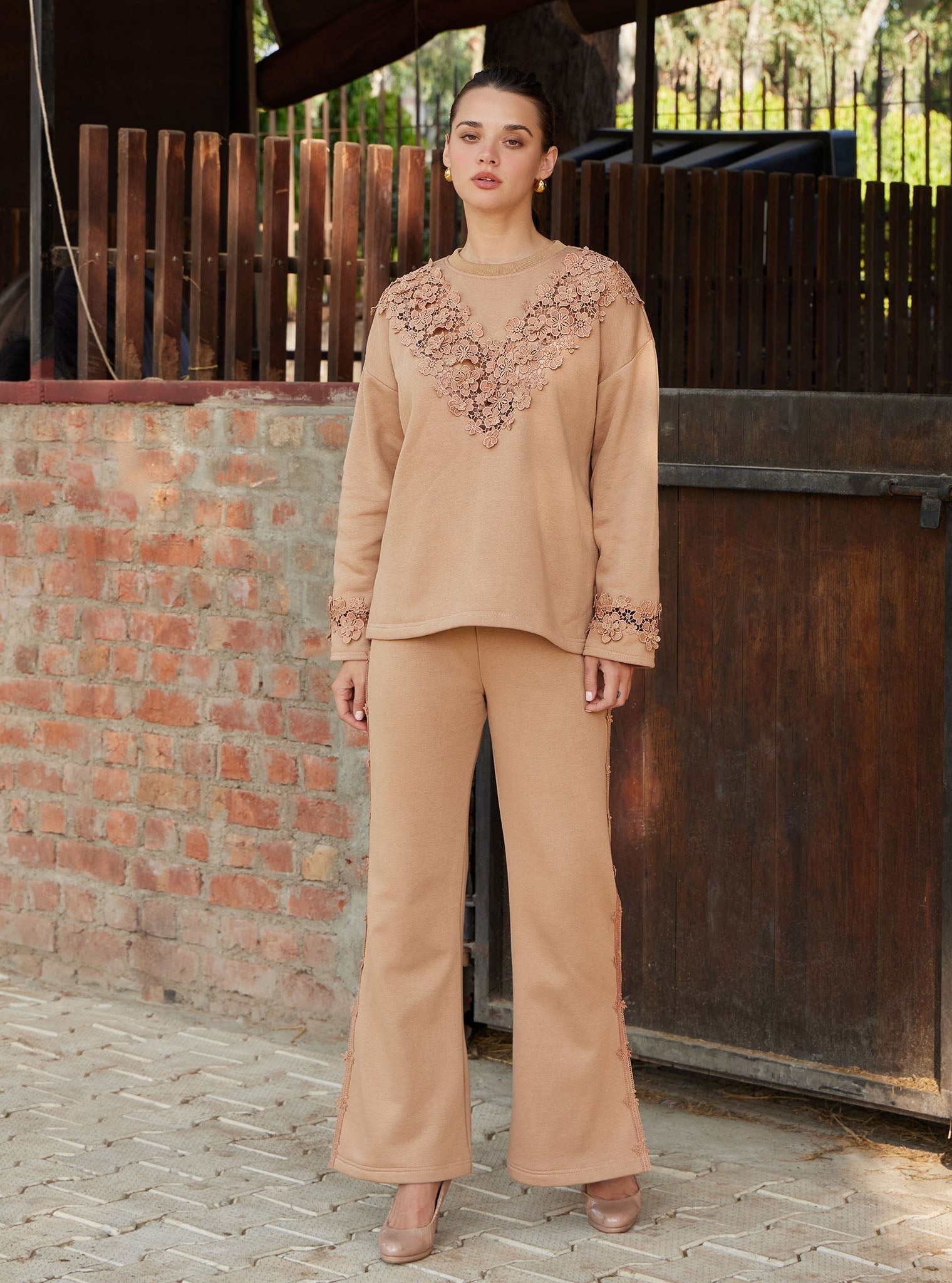 Circe Fleece Beige Top