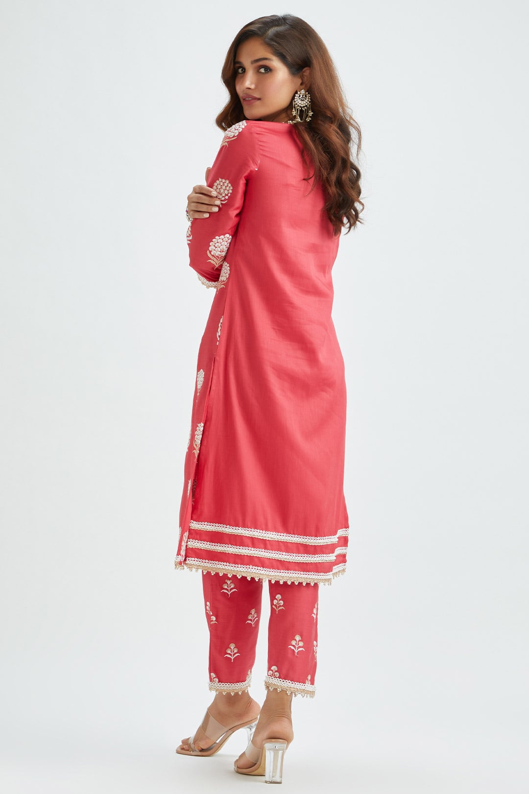 Amira Red KurtaKurtaShop MulmulAmira Red Kurta