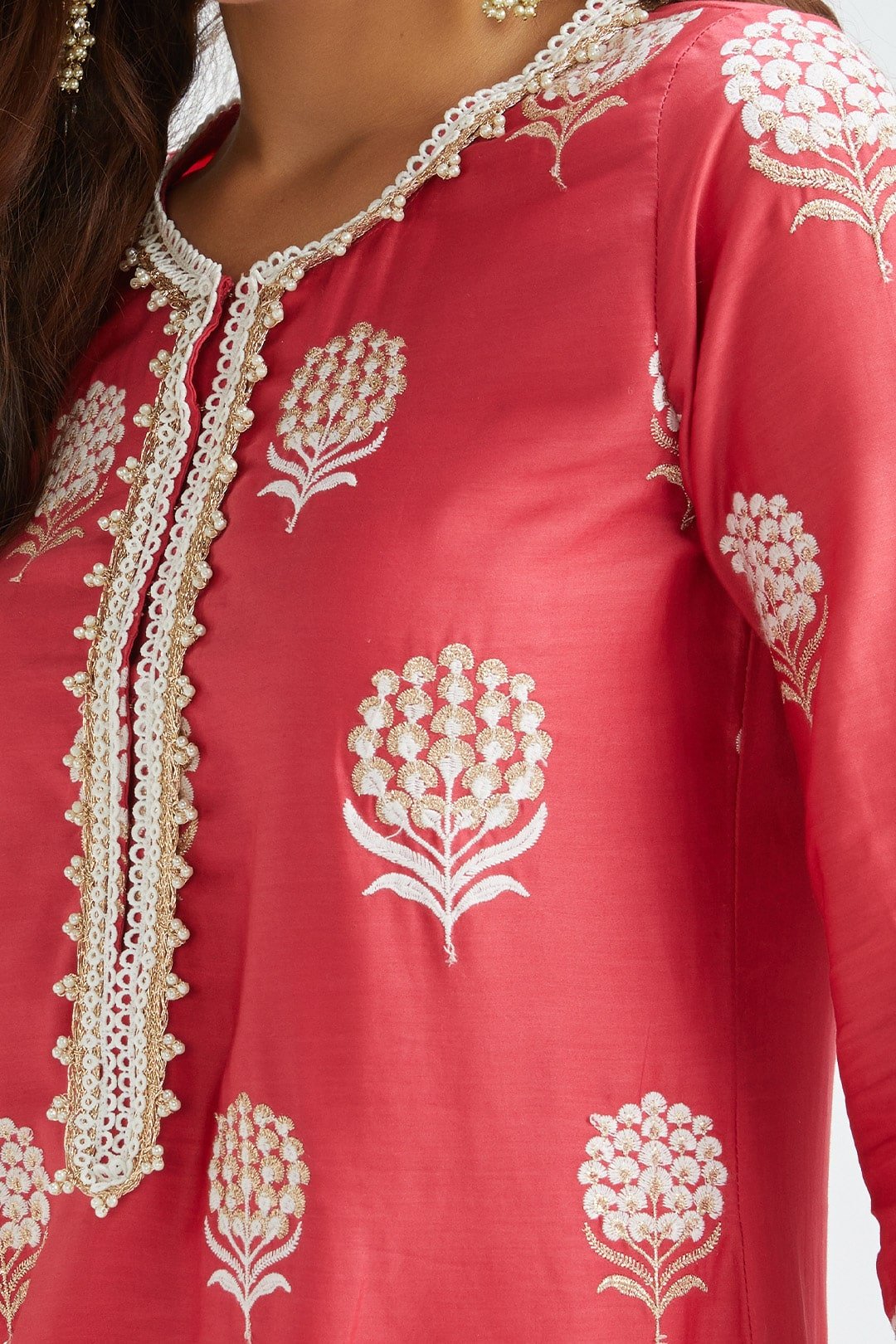 Amira Red KurtaKurtaShop MulmulAmira Red Kurta