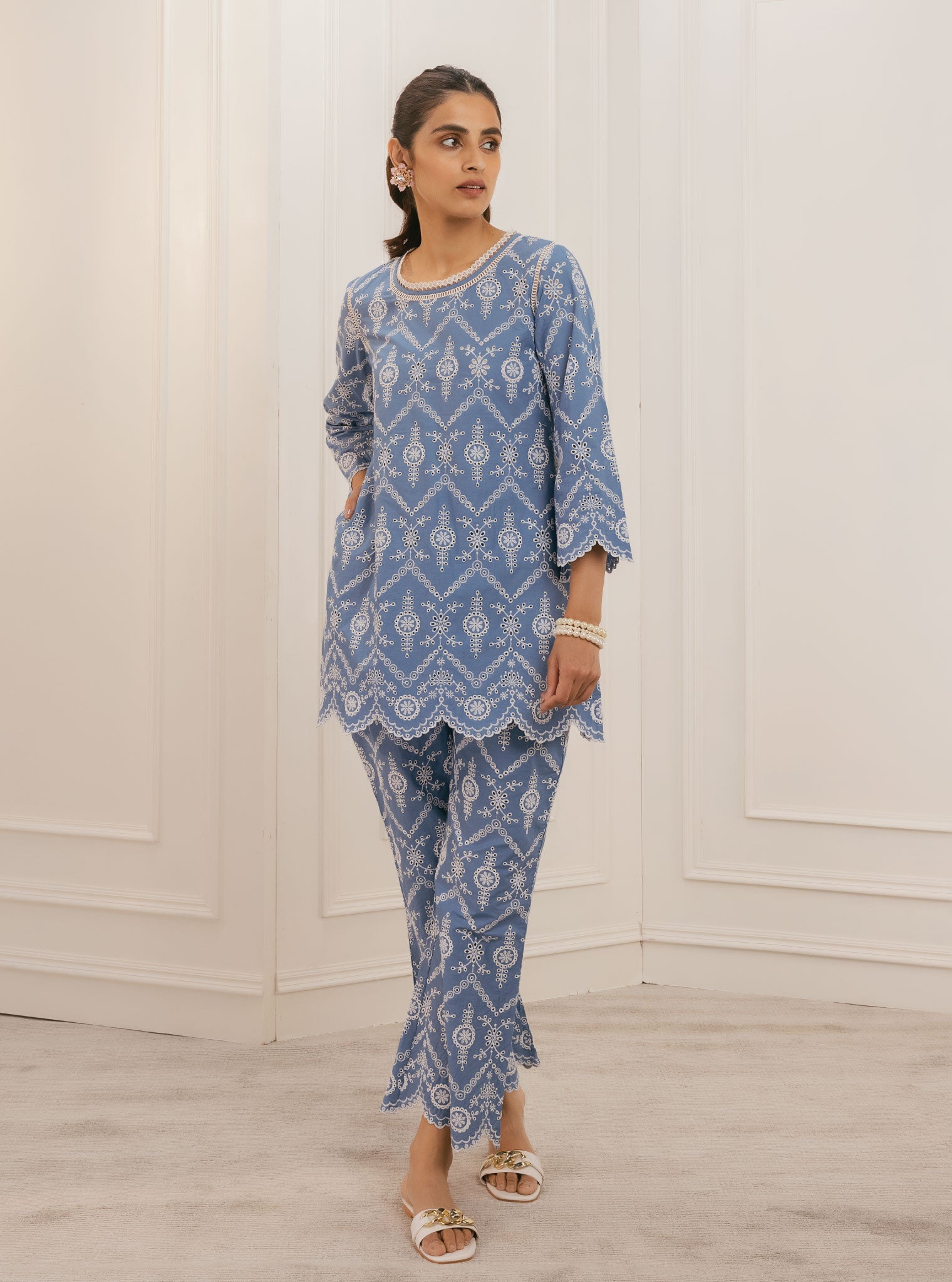 Evelyn Supima Cotton Denim Top Set