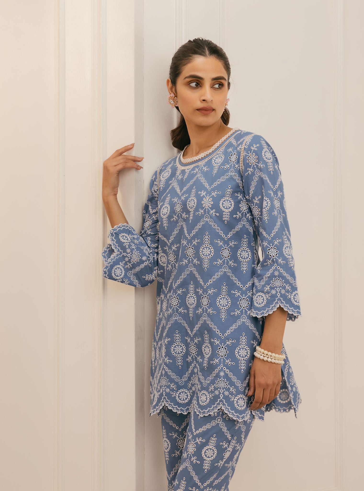 Evelyn Supima Cotton Denim Top Set