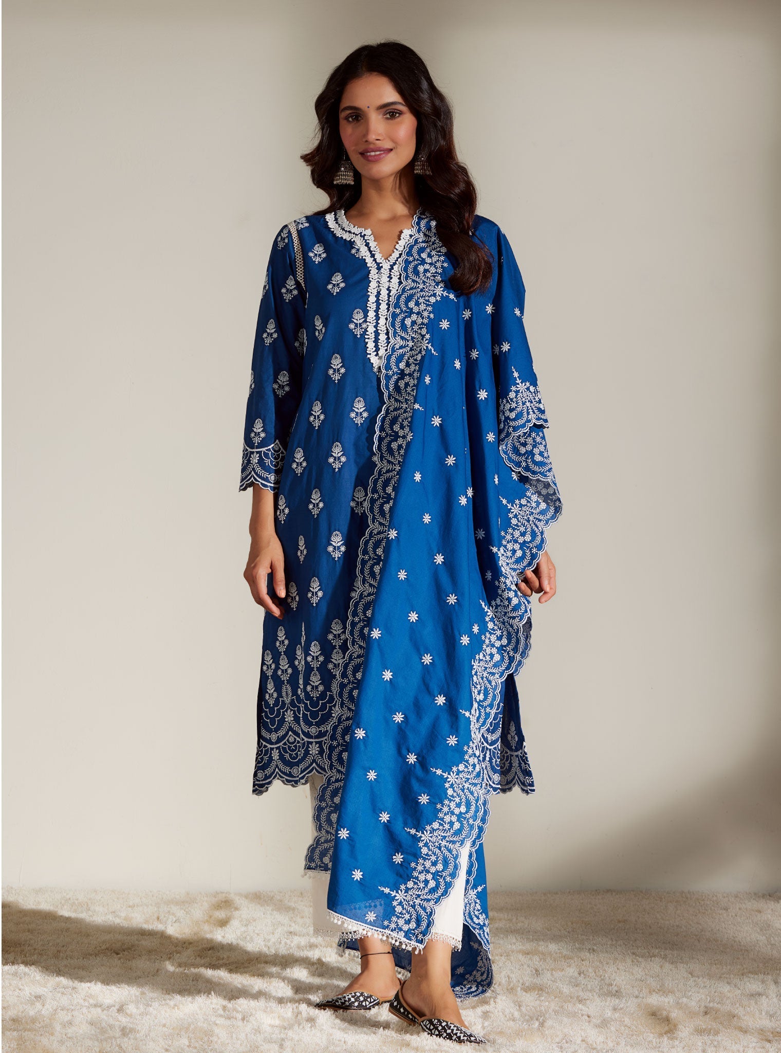 Keily Supima Cotton Navy Kurta Set