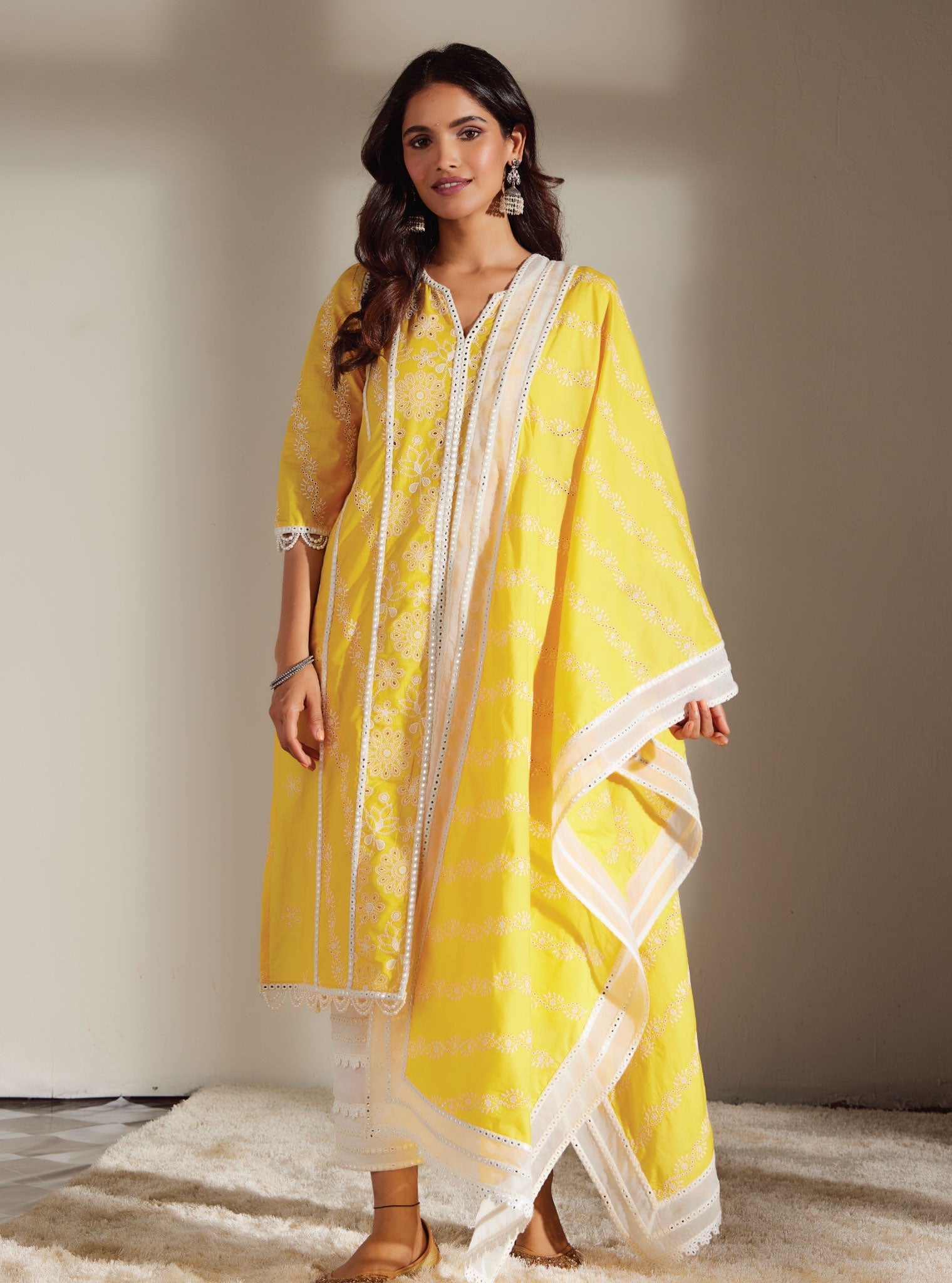 Mulmul Supima Cotton Cara Mango Kurta