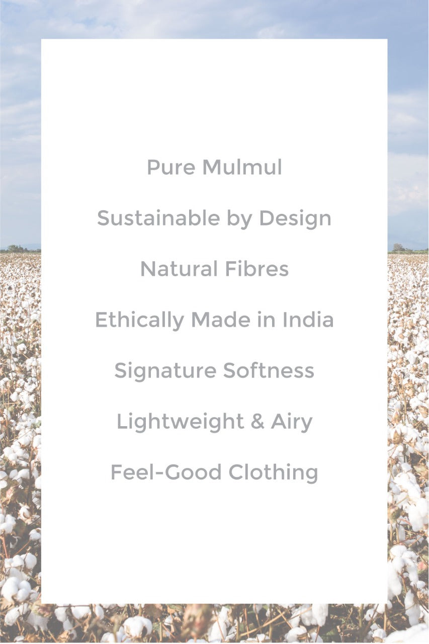 Mulmul Cotton Dawn Navy Kurta