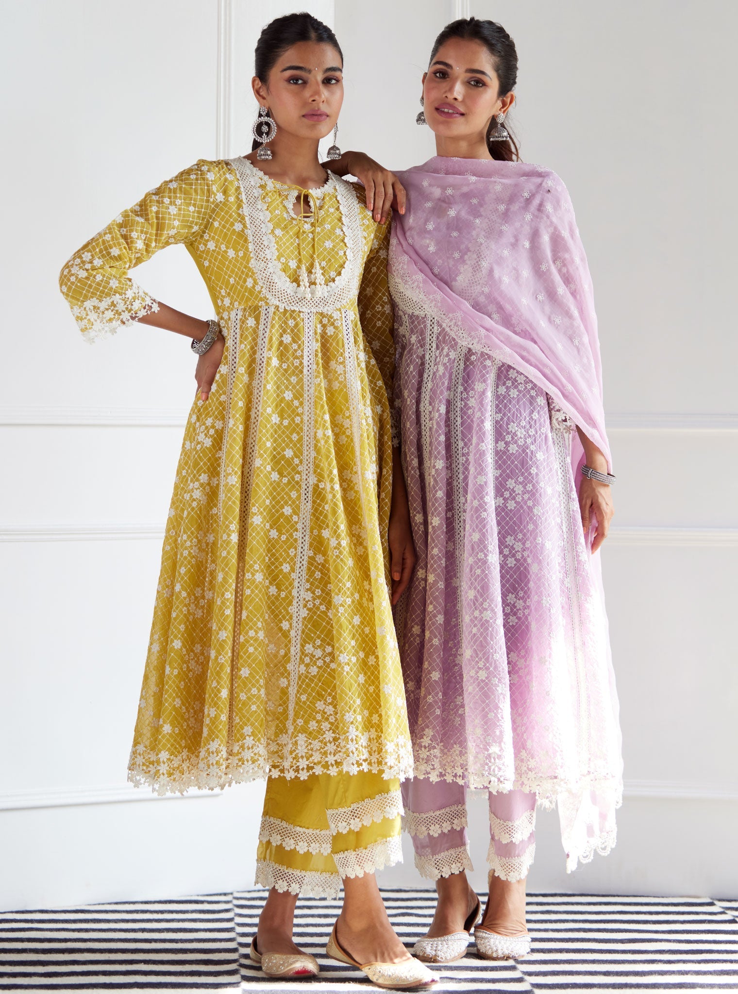 Zola Organza Lilac Anarkali Set