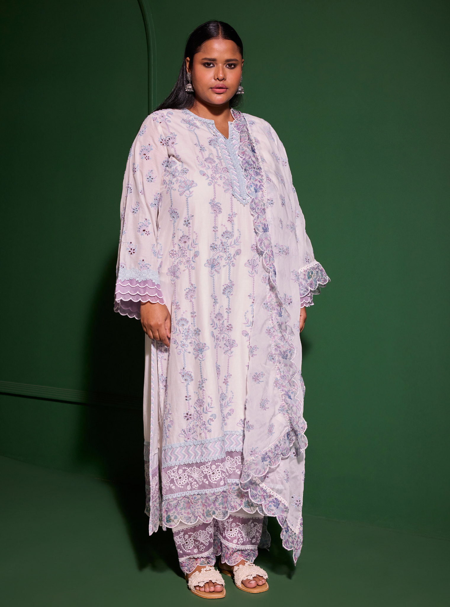 Mulmul Cotton Nair Off White Kurta With Mulmul Cotton Nair Off White Pant