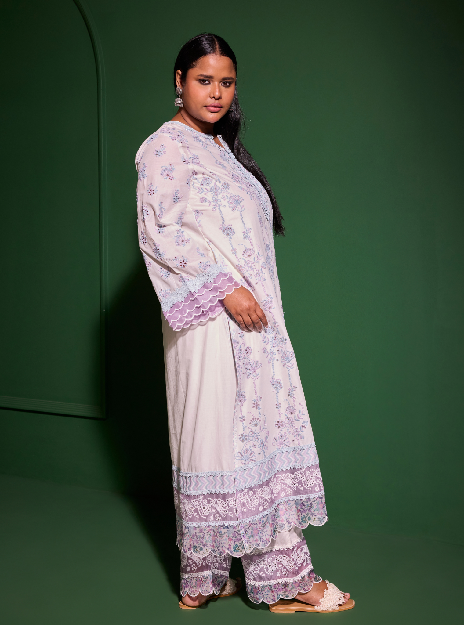 Mulmul Cotton Nair Off White Kurta With Mulmul Cotton Nair Off White Pant