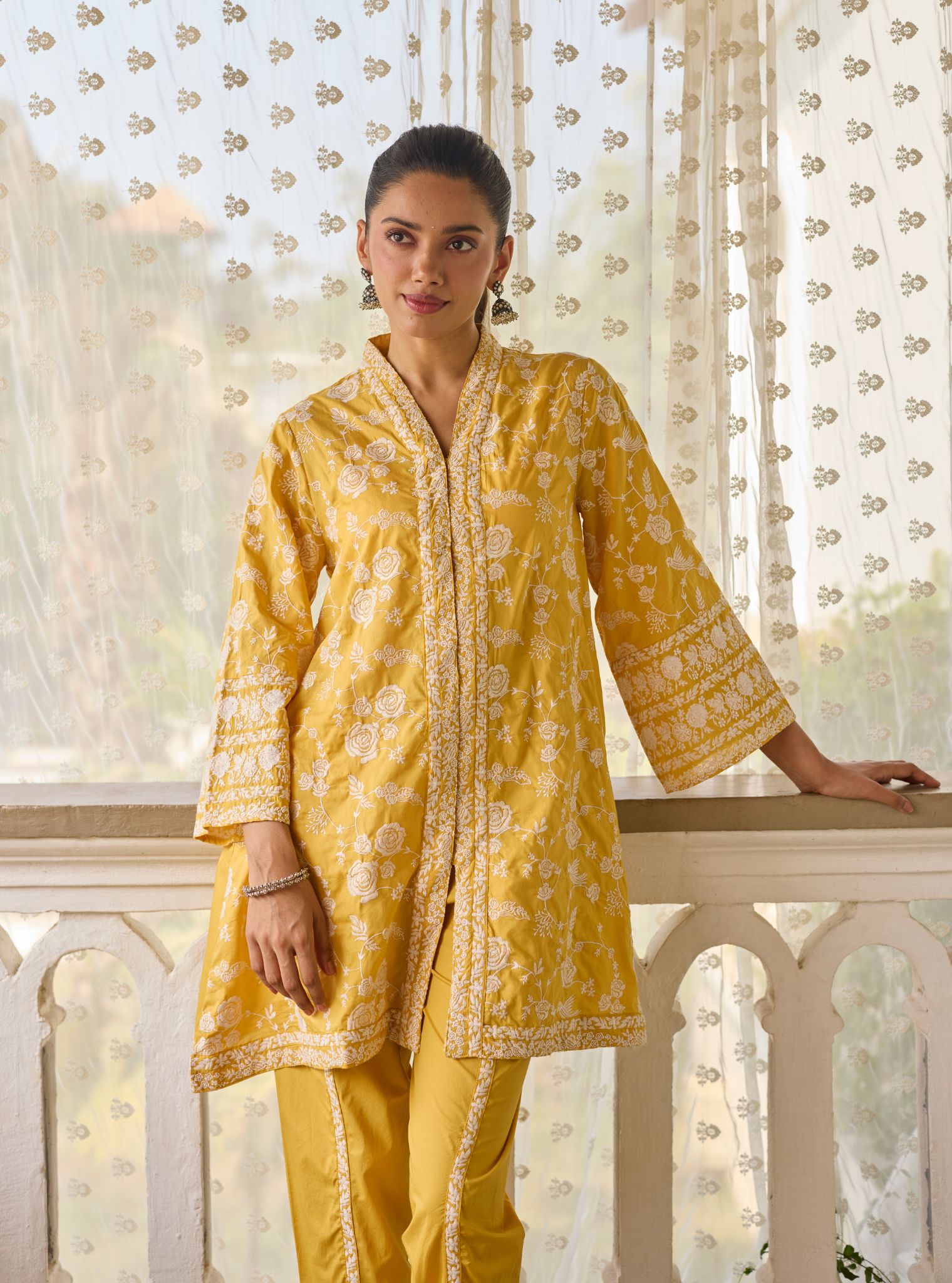 Abhiri Supima Cotton Yellow Kurta Set