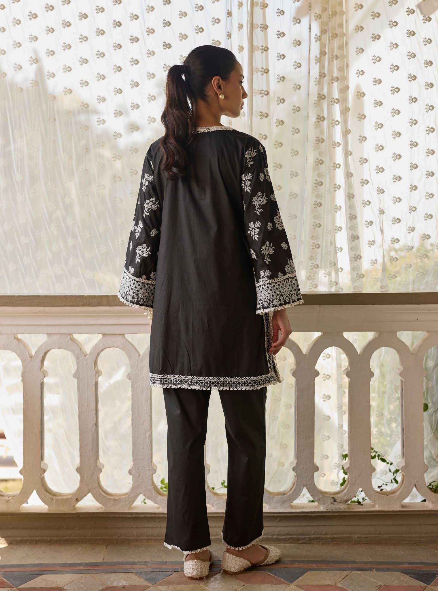 Aarshika Supima Cotton Black Kurta Set