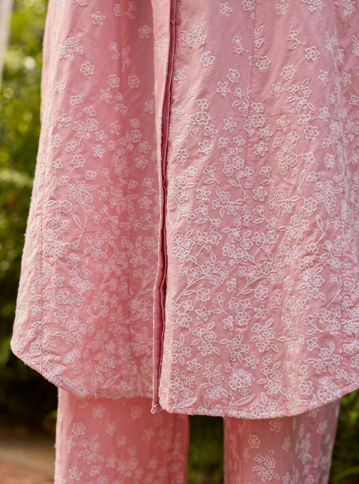 Sahana Supima Cotton Pink Long Shirt Co-ord Set