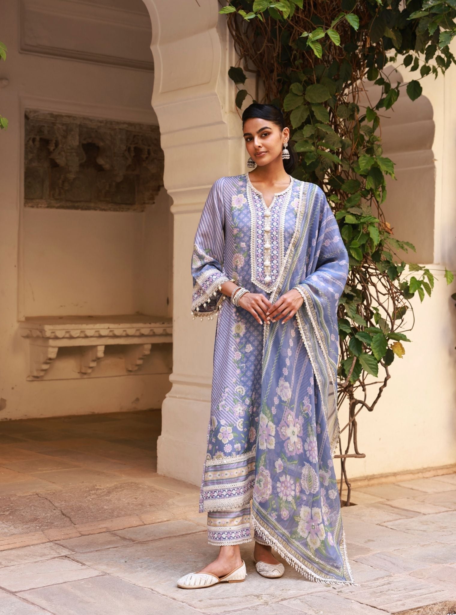 Olisha Lawn Blue Kurta Set