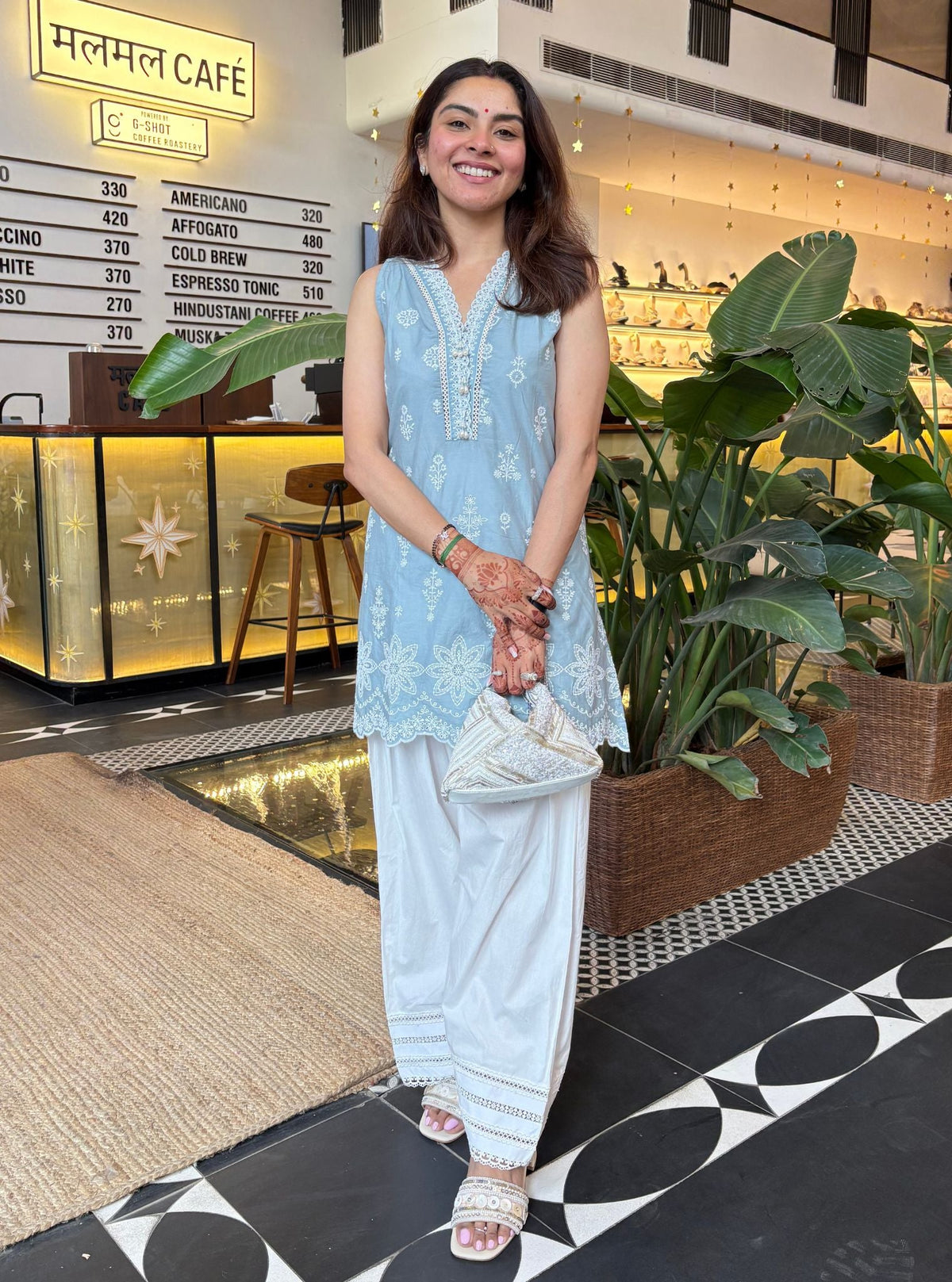 Zoa Supima Cotton Blue Kurta Set