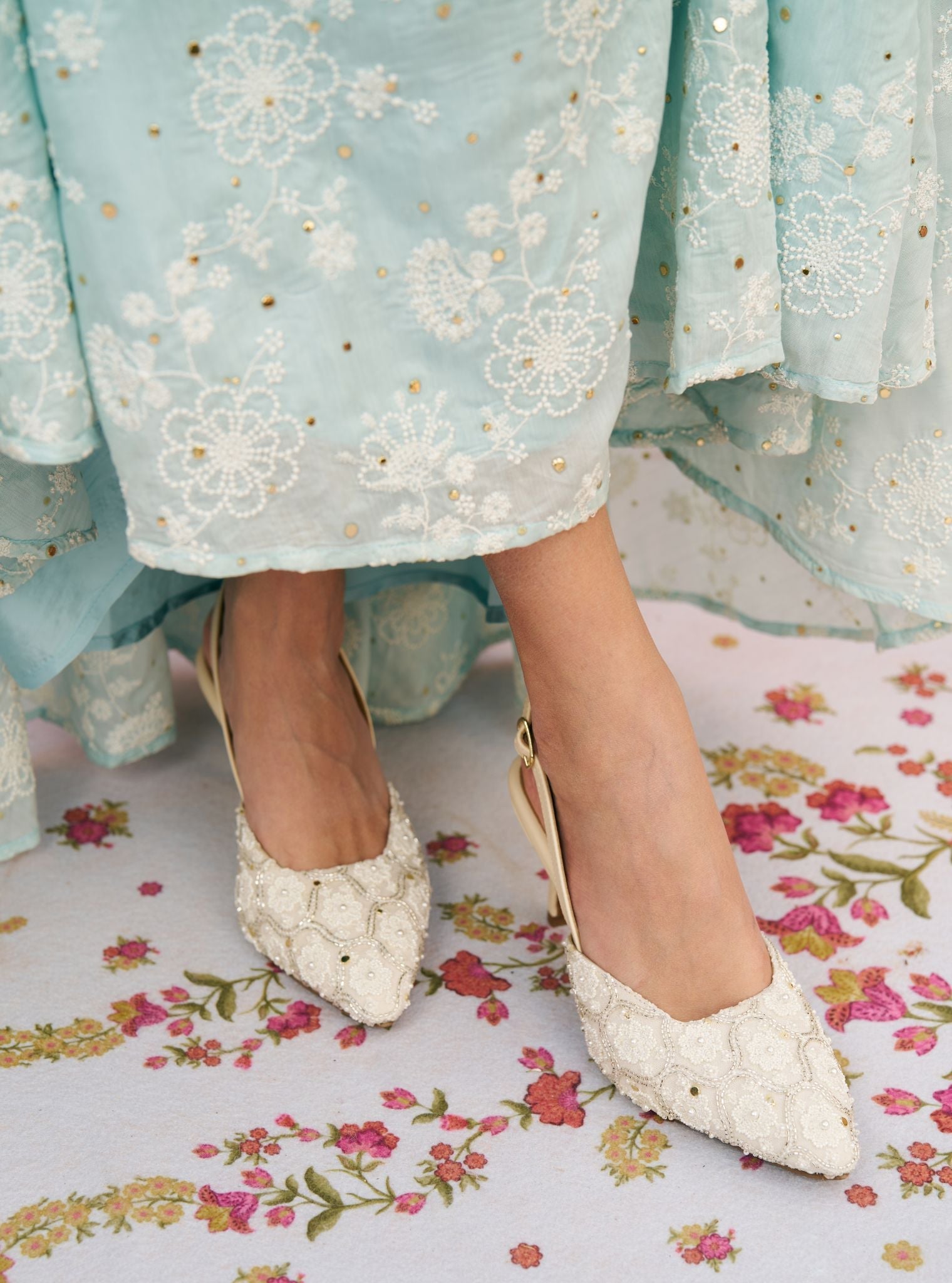 Valeria White Vegan Pointy Heel