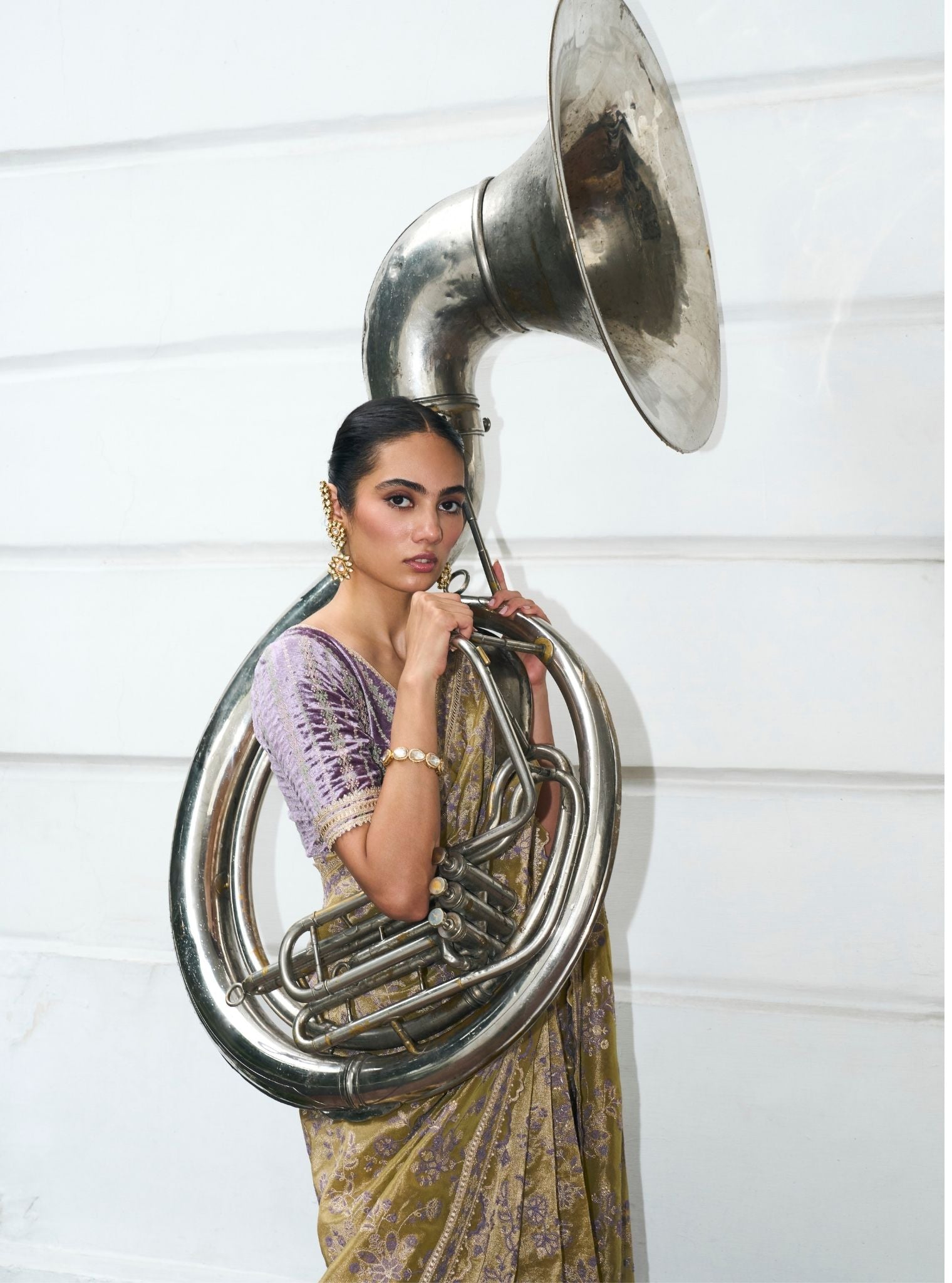 Gulal Tissue Pista Green Saree