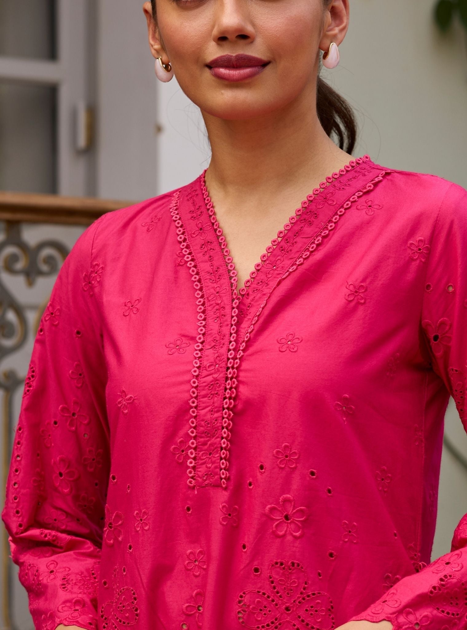 Ishara Supima Cotton Fuschia Co-ord set