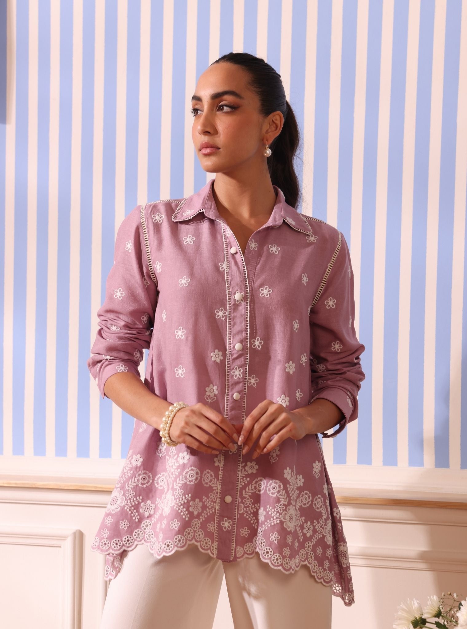 Clement Linen Lilac Shirt With Saelys Pant