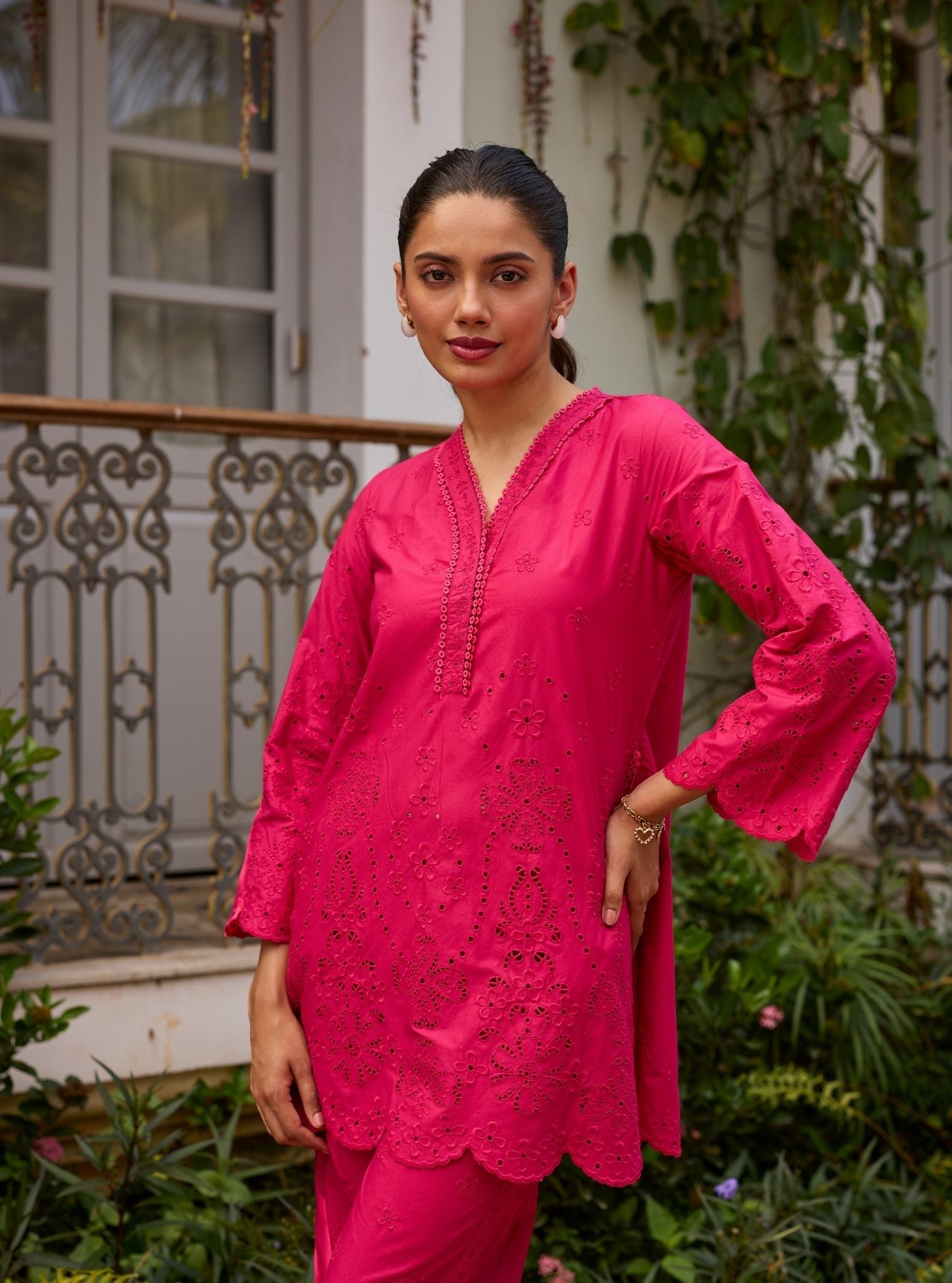 Ishara Supima Cotton Fuschia Co-ord set