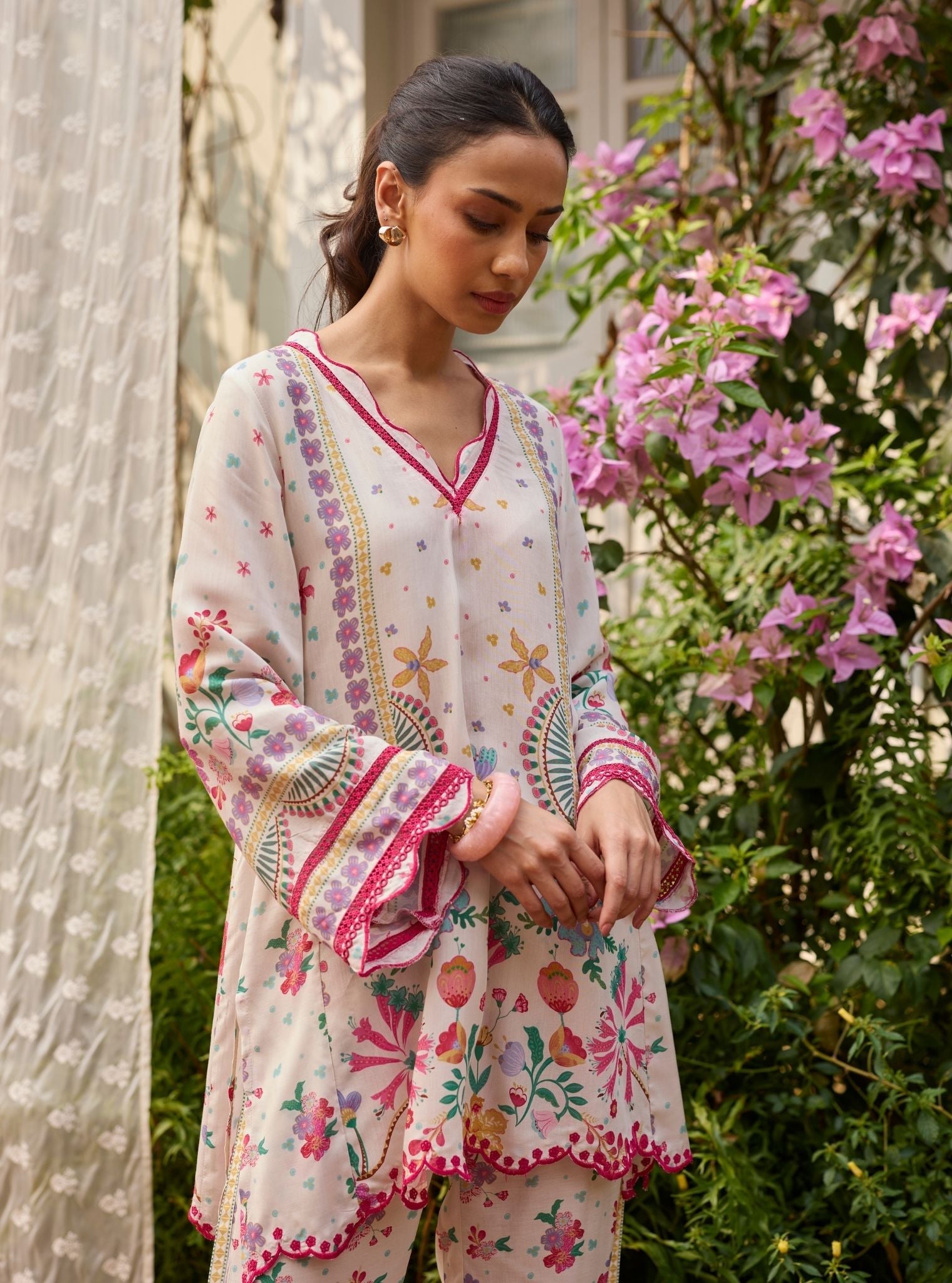 Easha Lawn Off White Co-ord Set