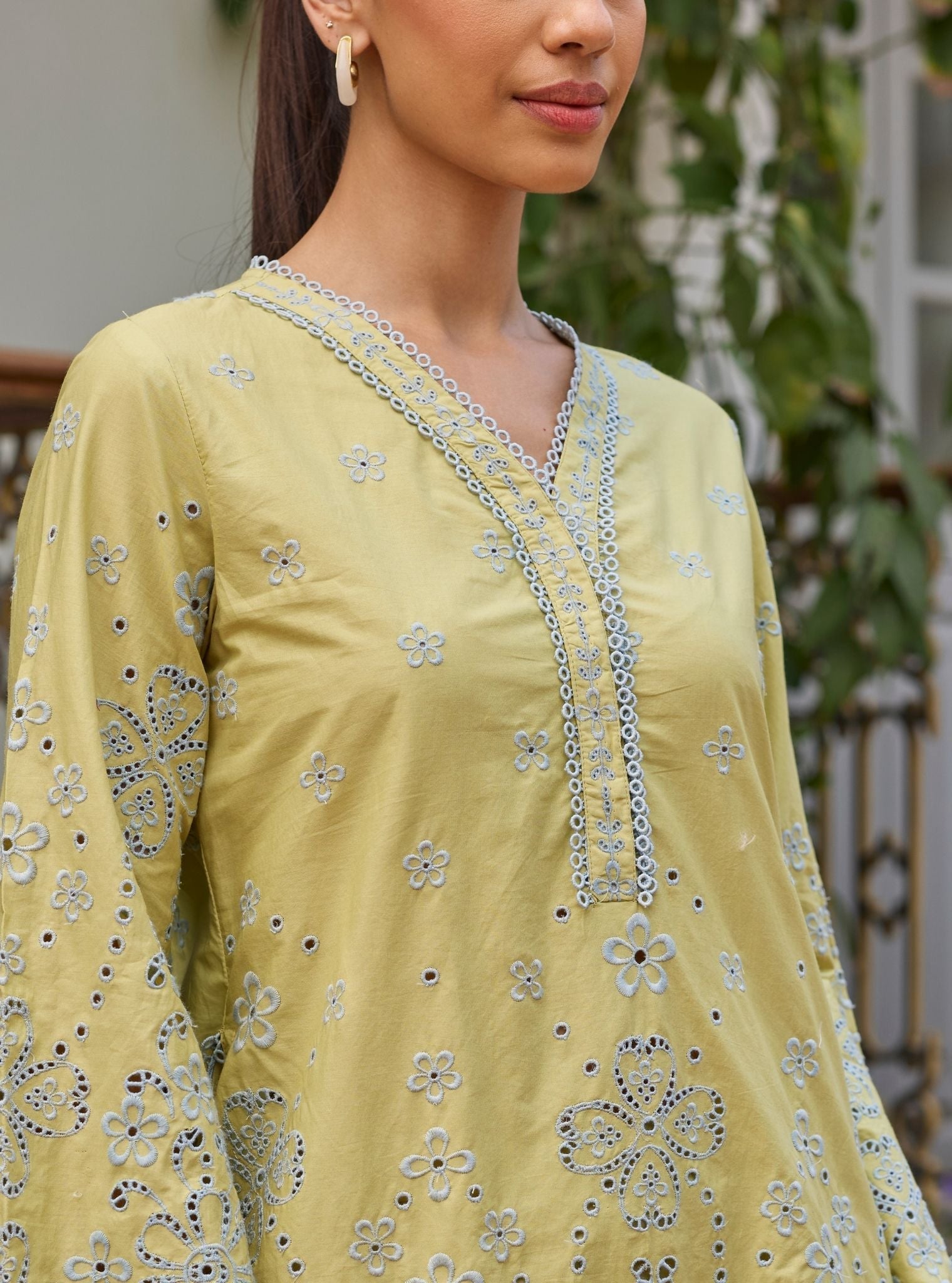 Ishara Supima Cotton Lime Co-ord set