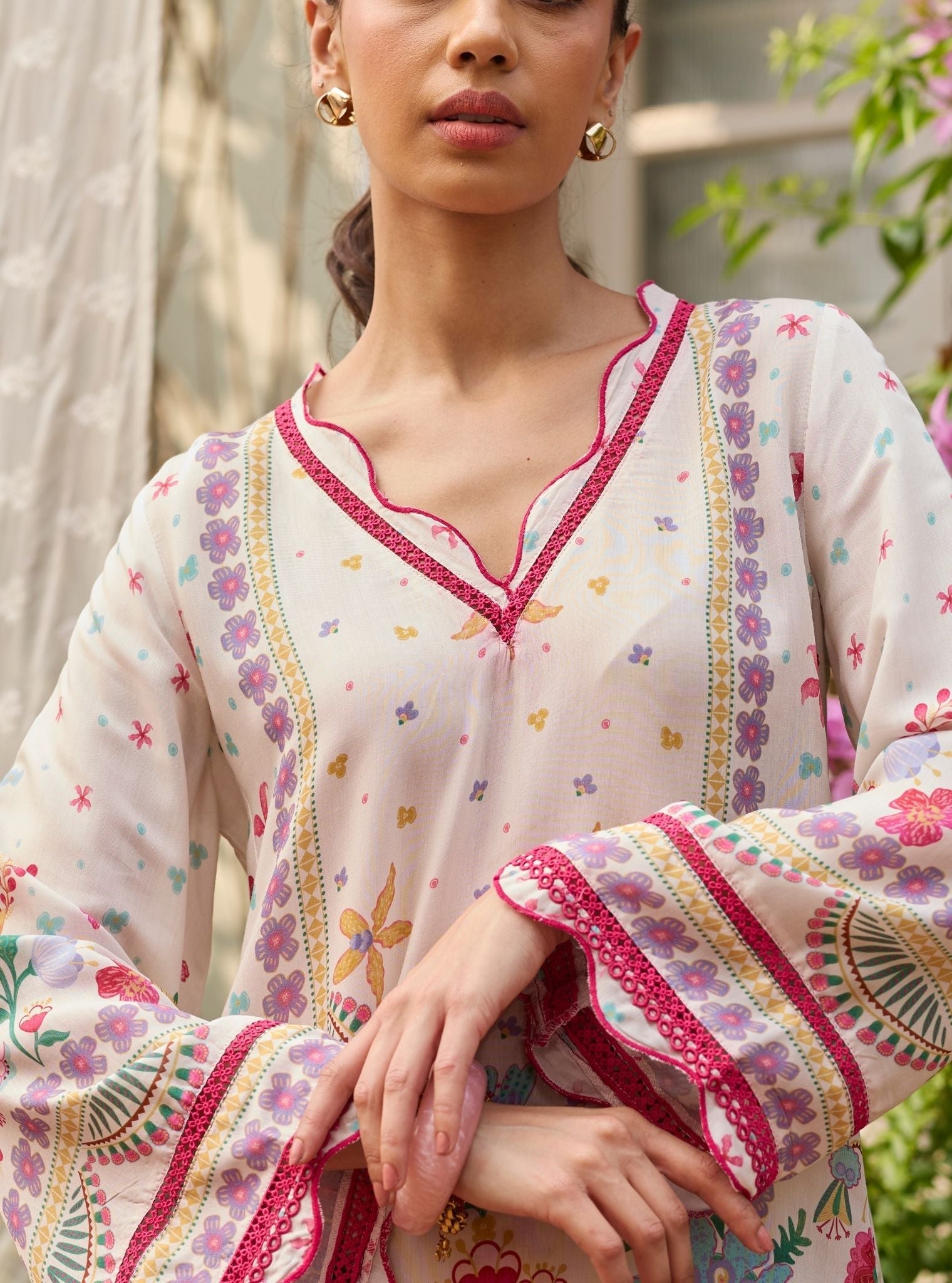 Easha Lawn Off White Co-ord Set
