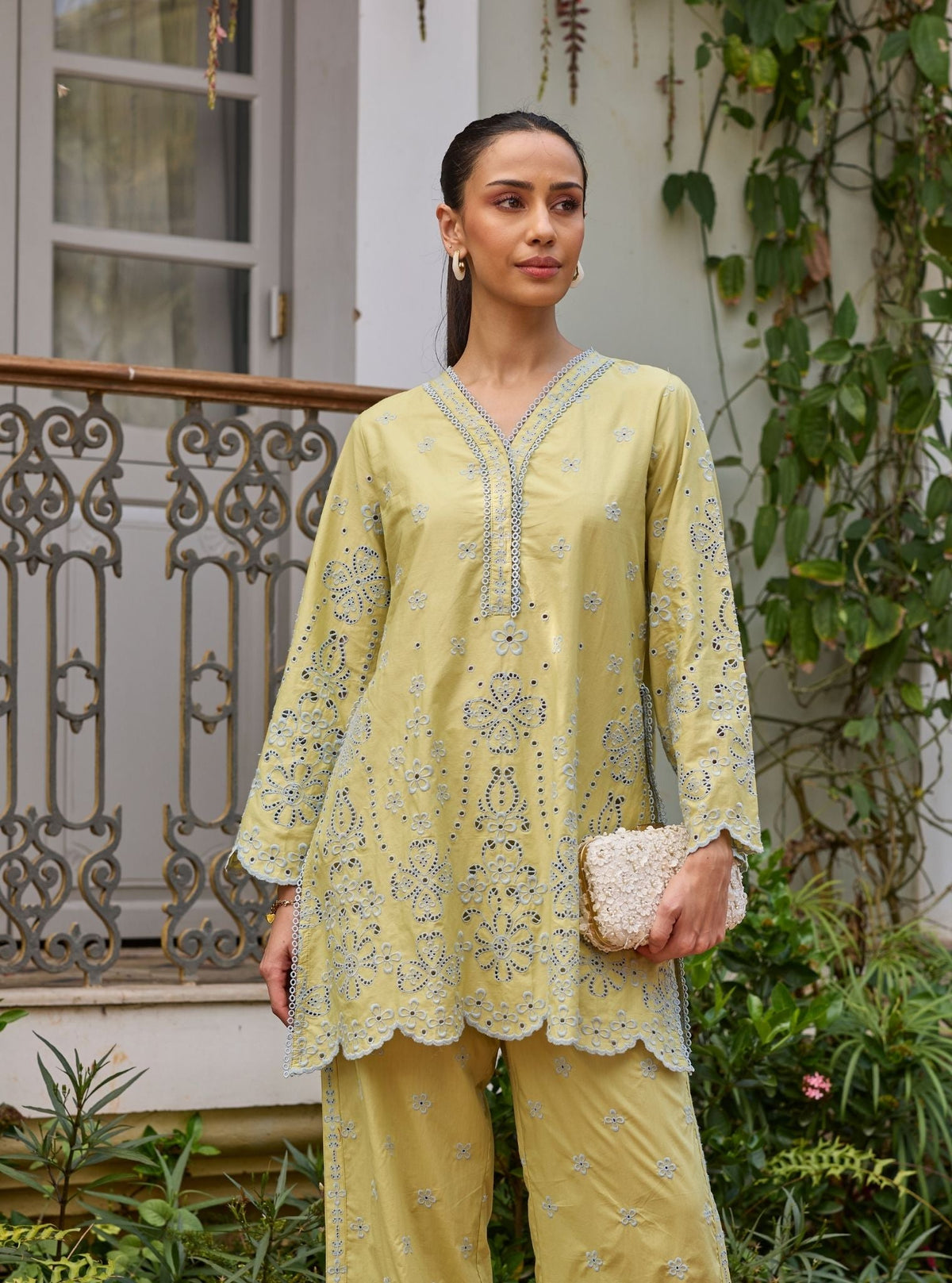 Ishara Supima Cotton Lime Co-ord set