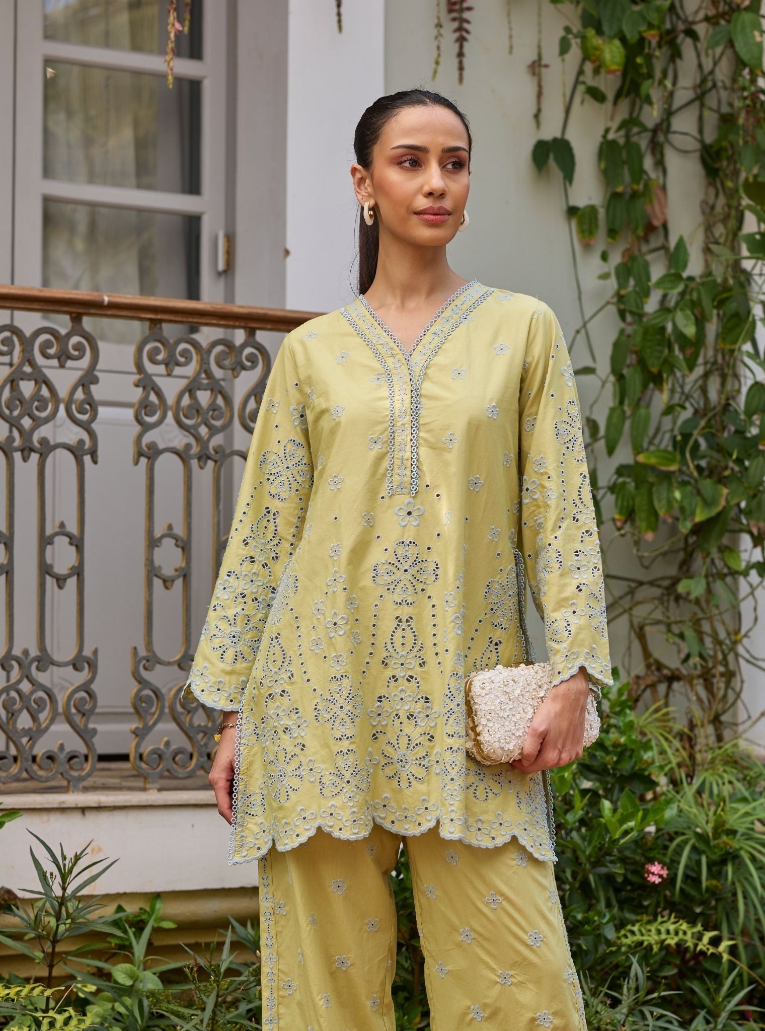 Ishara Supima Cotton Lime Co-ord set