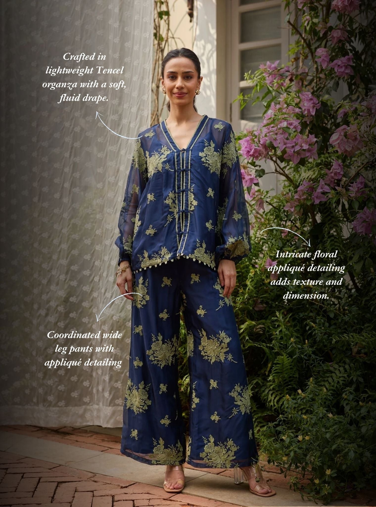 Suhaani Organza Navy Co-ord Set