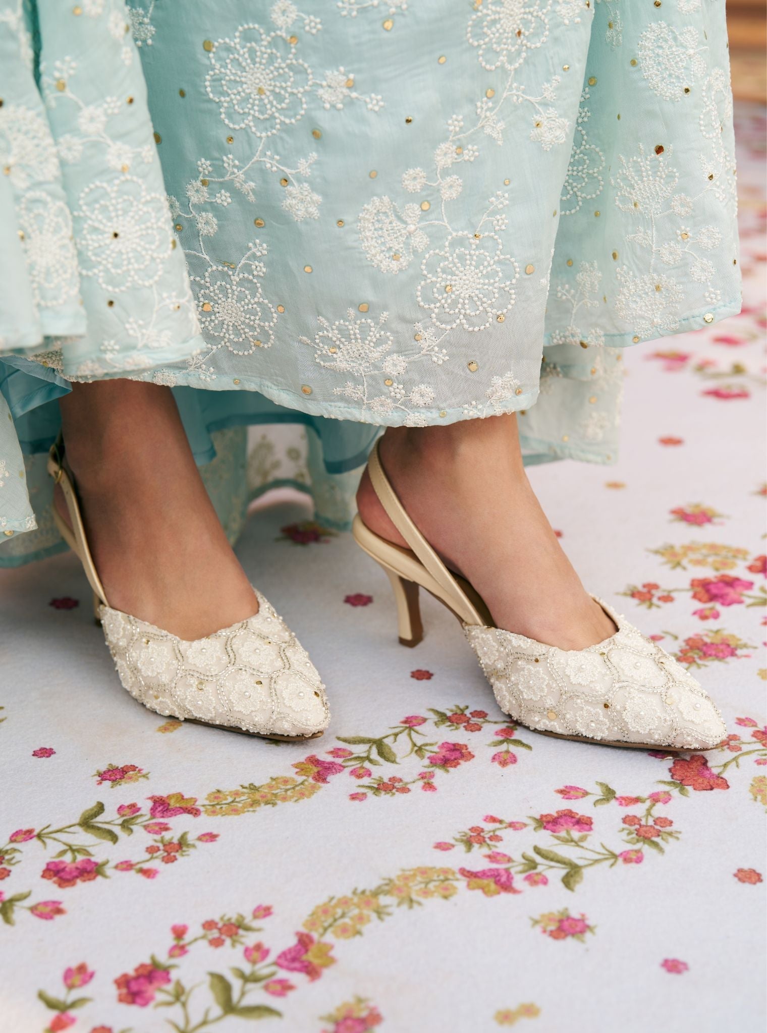 Valeria White Vegan Pointy Heel