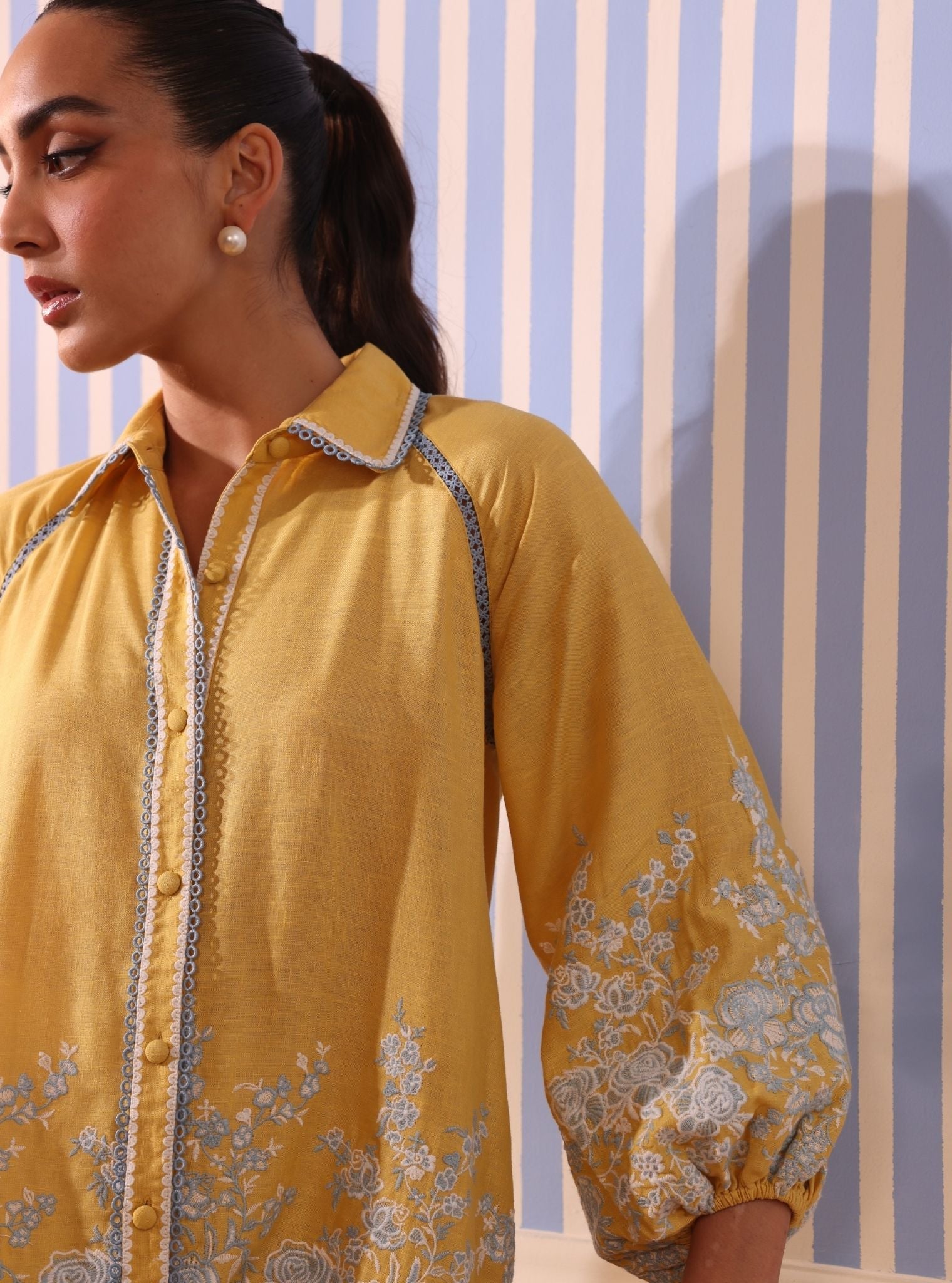 Paloma Linen Yellow Shirt With Saelys Pant