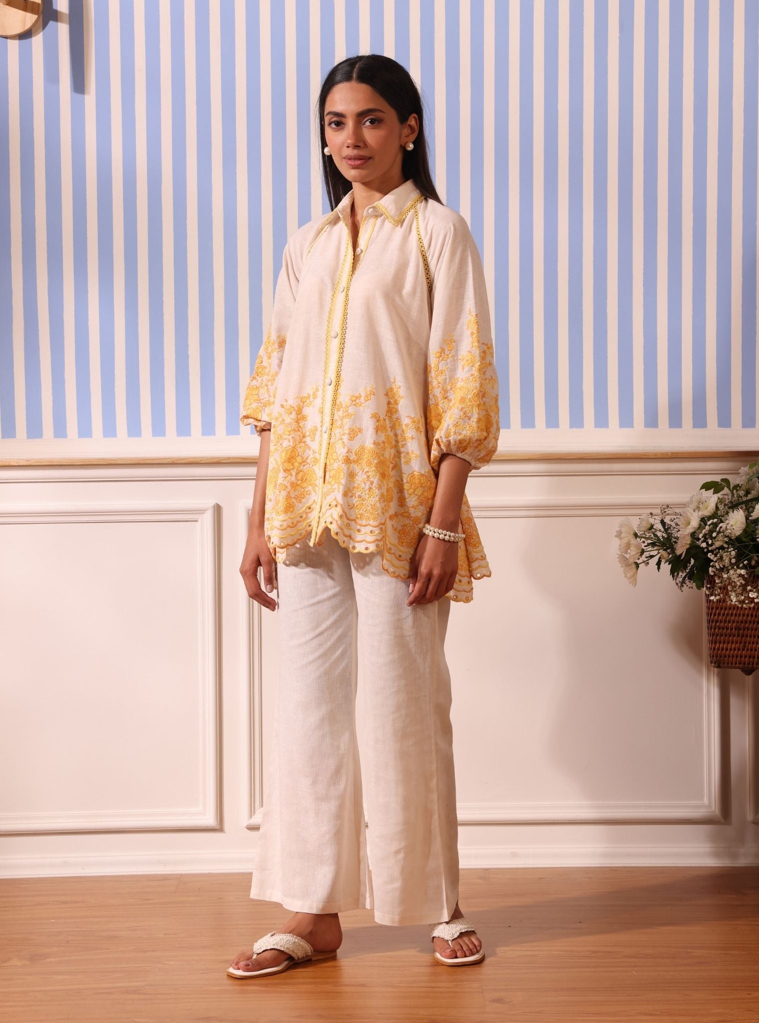 Mulmul Linen Paloma Off White Shirt