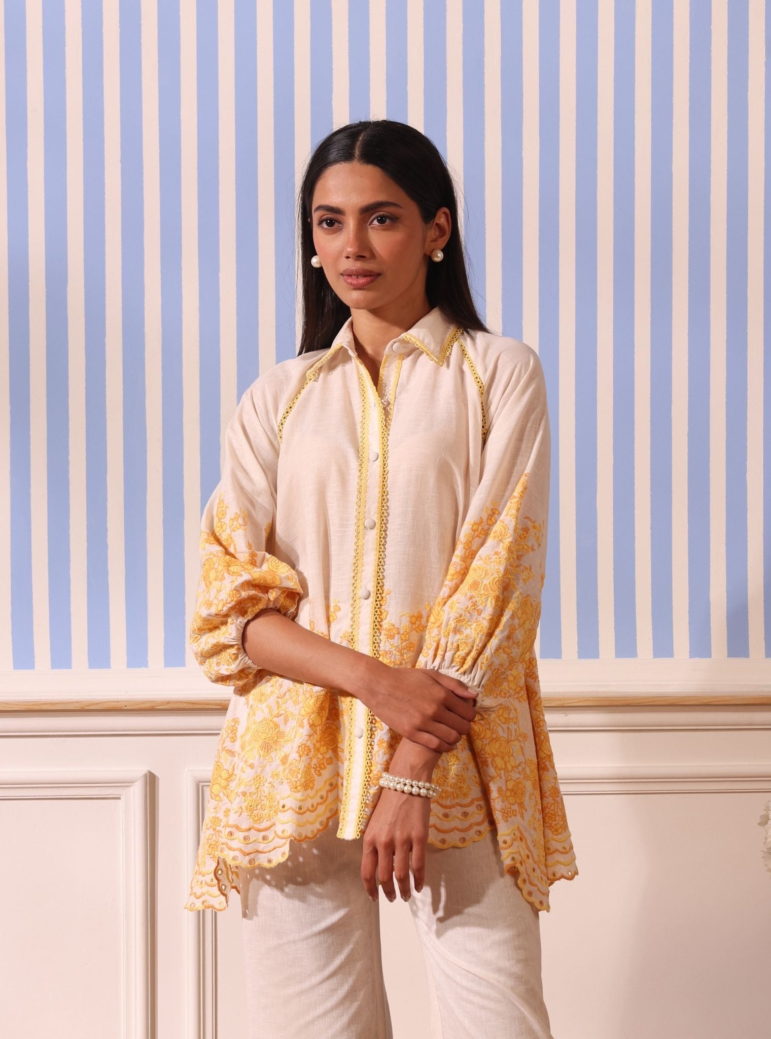 Mulmul Linen Paloma Off White Shirt