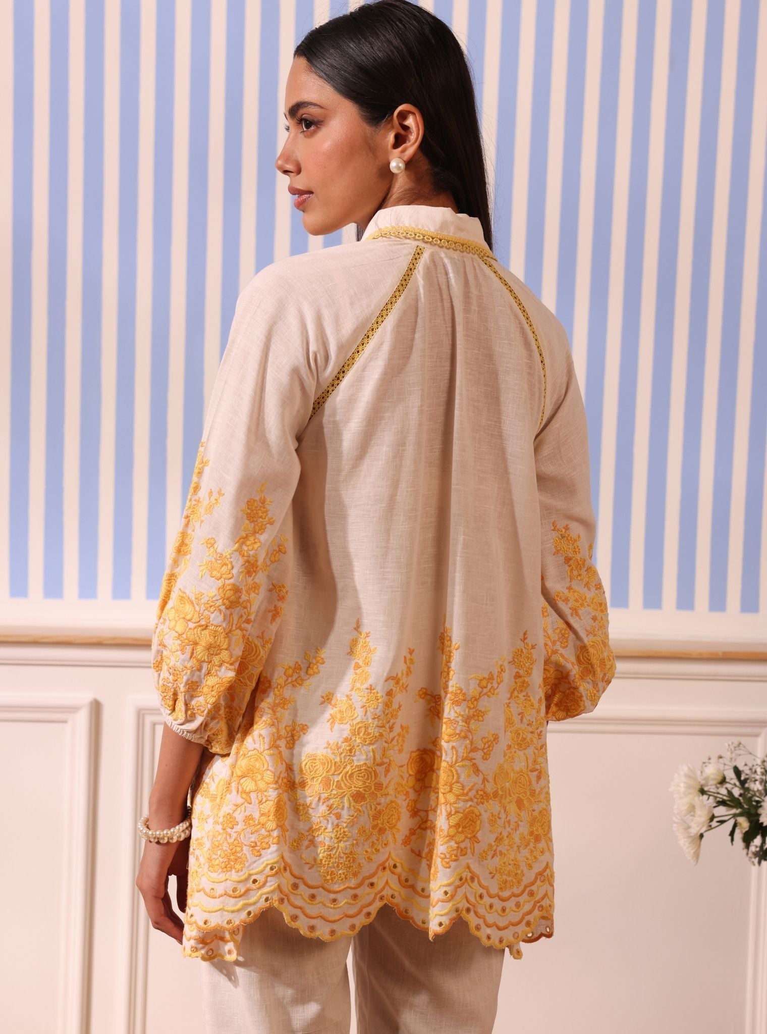 Mulmul Linen Paloma Off White Shirt