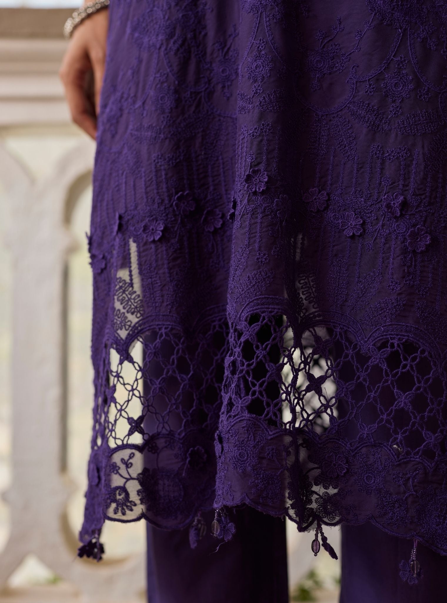 Ina Organza Purple Kurta Set