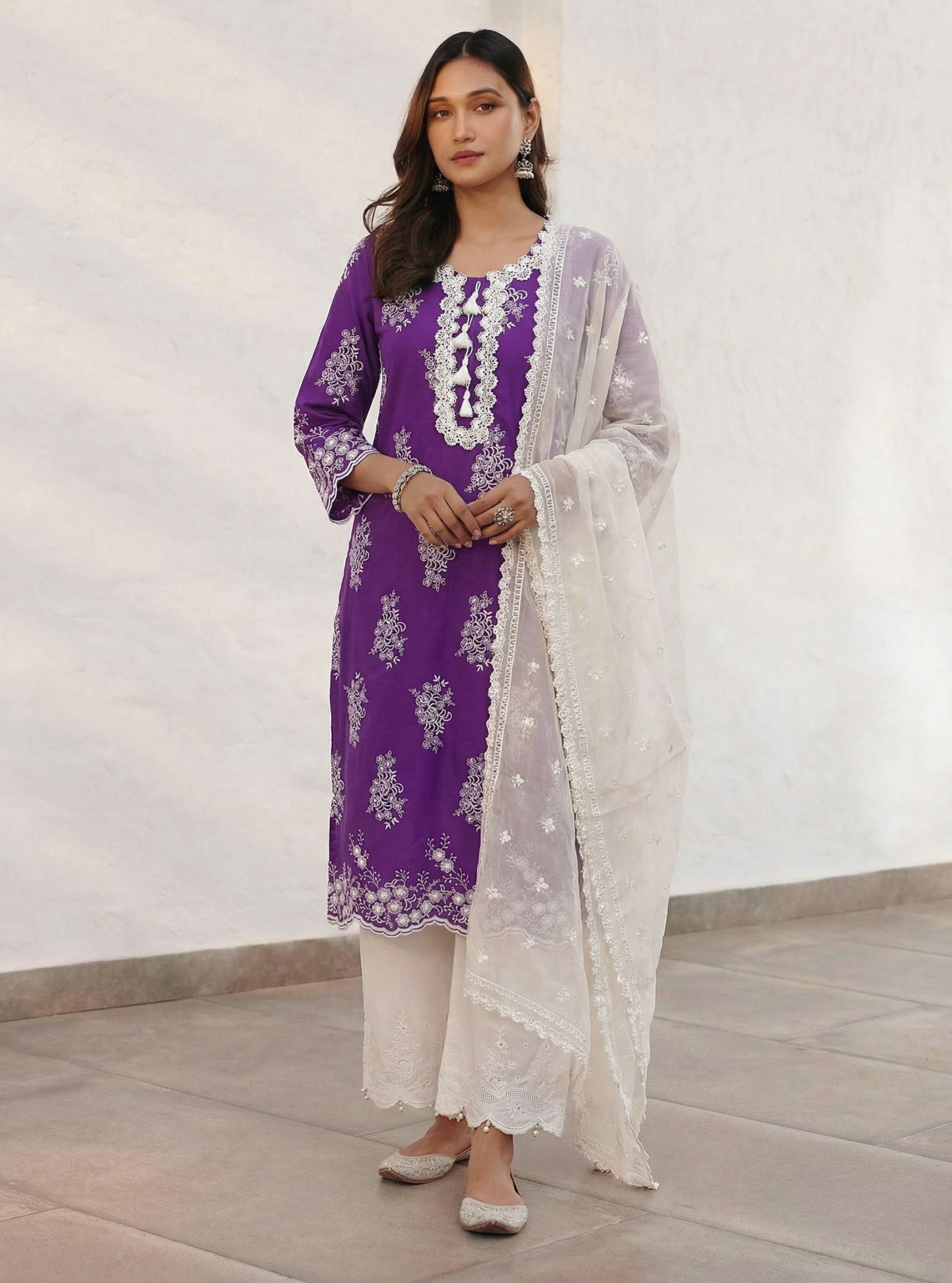 Perla Supima Cotton Purple Kurta Set