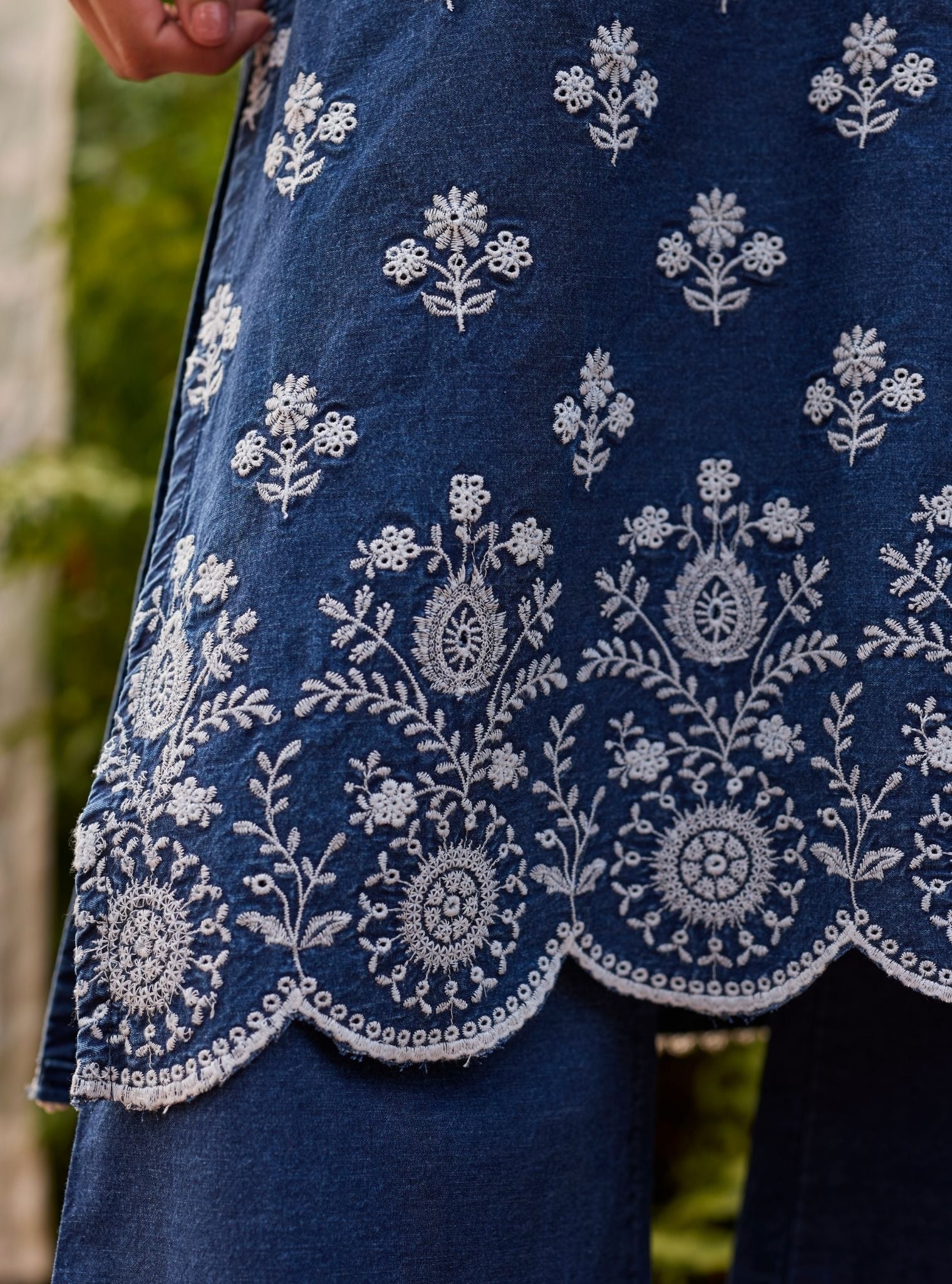 Bhairavi Denim Navy Kurta Set