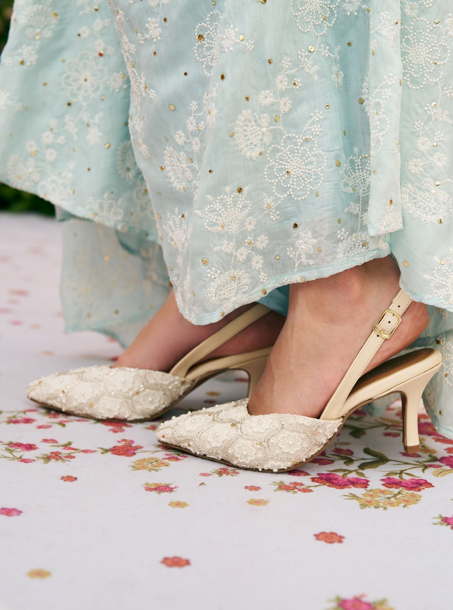 Valeria White Vegan Pointy Heel