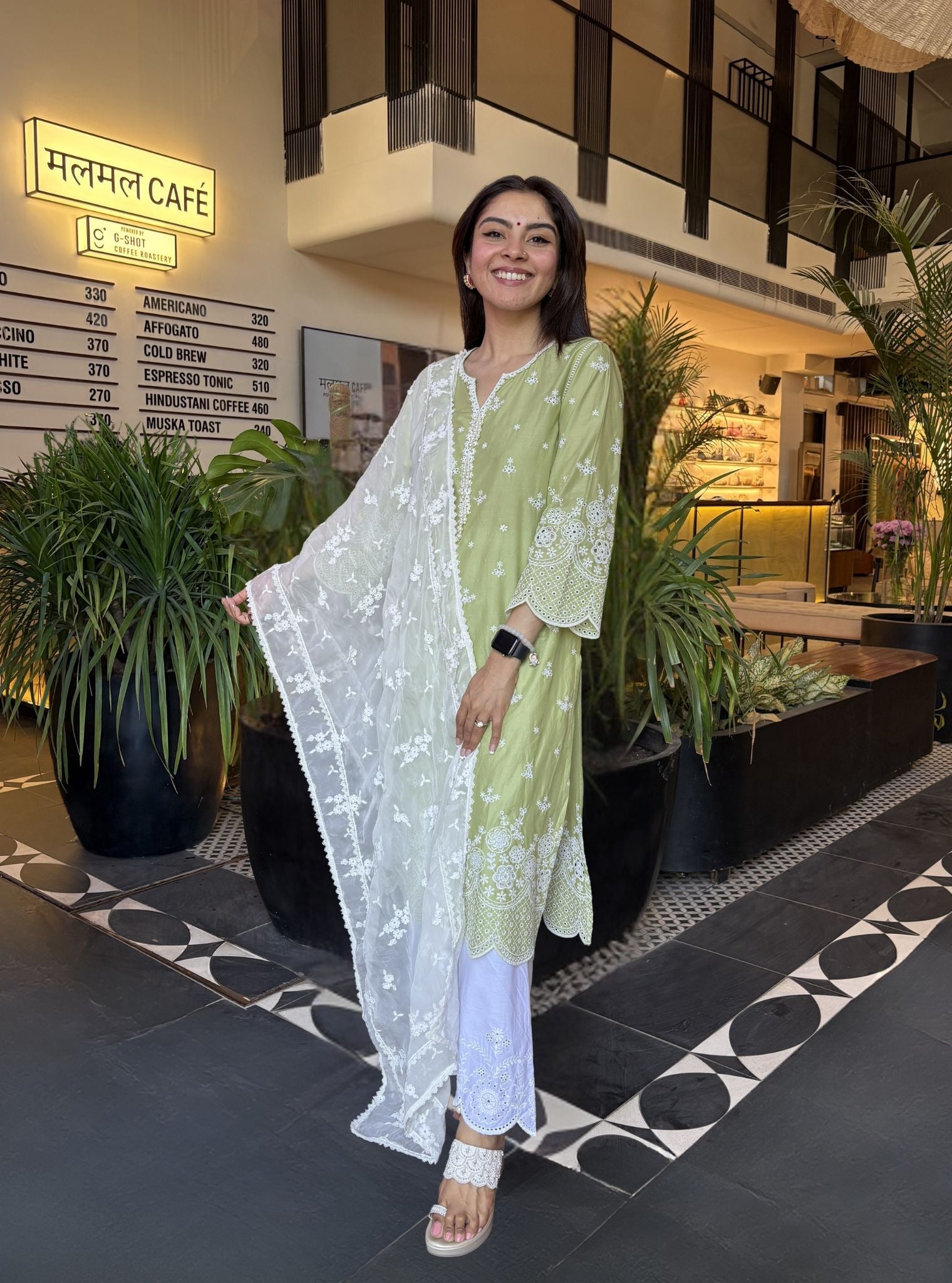 Bani Supima Cotton Green Kurta Set