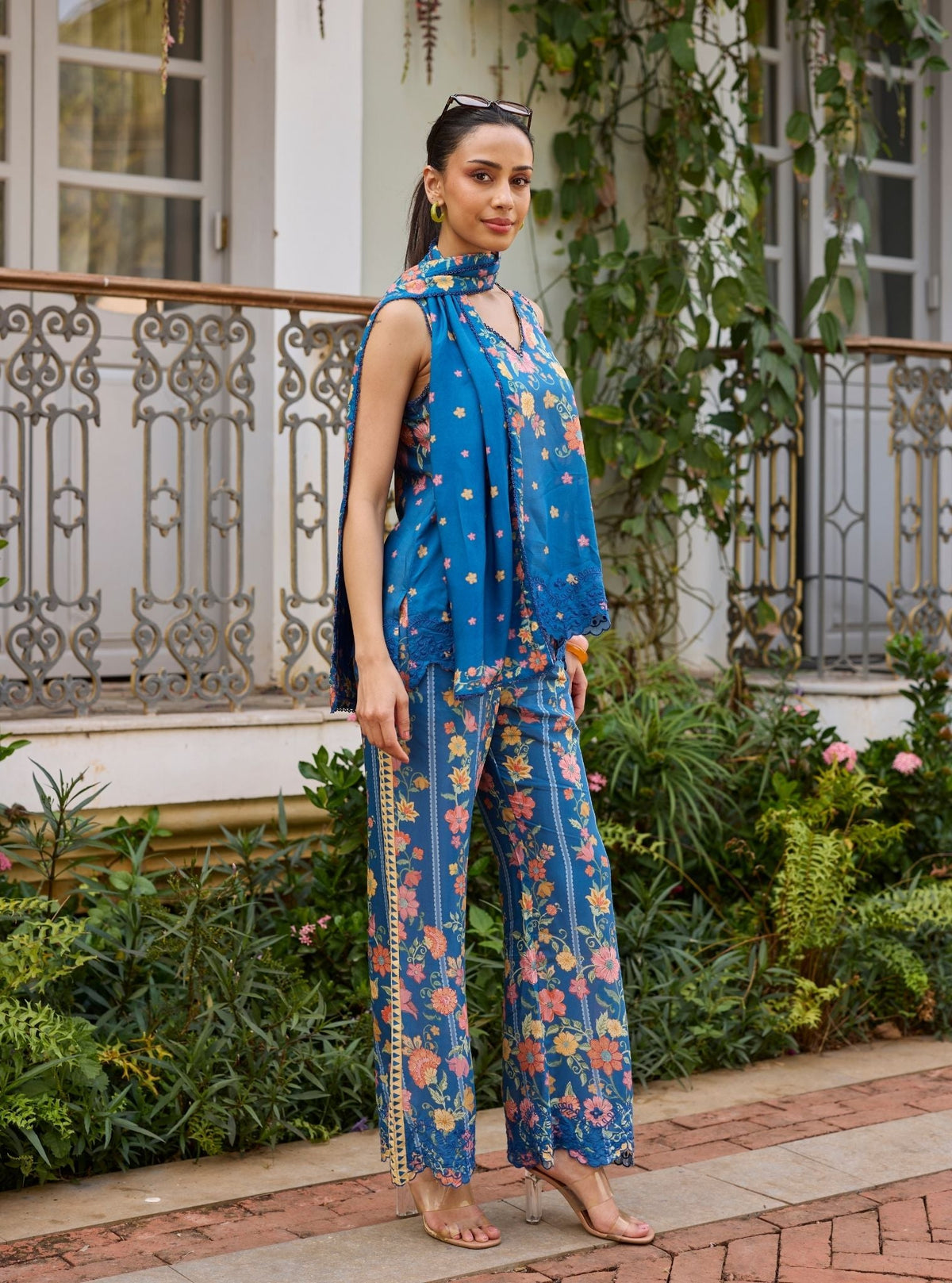 Akira Lawn Navy Co-ord Set