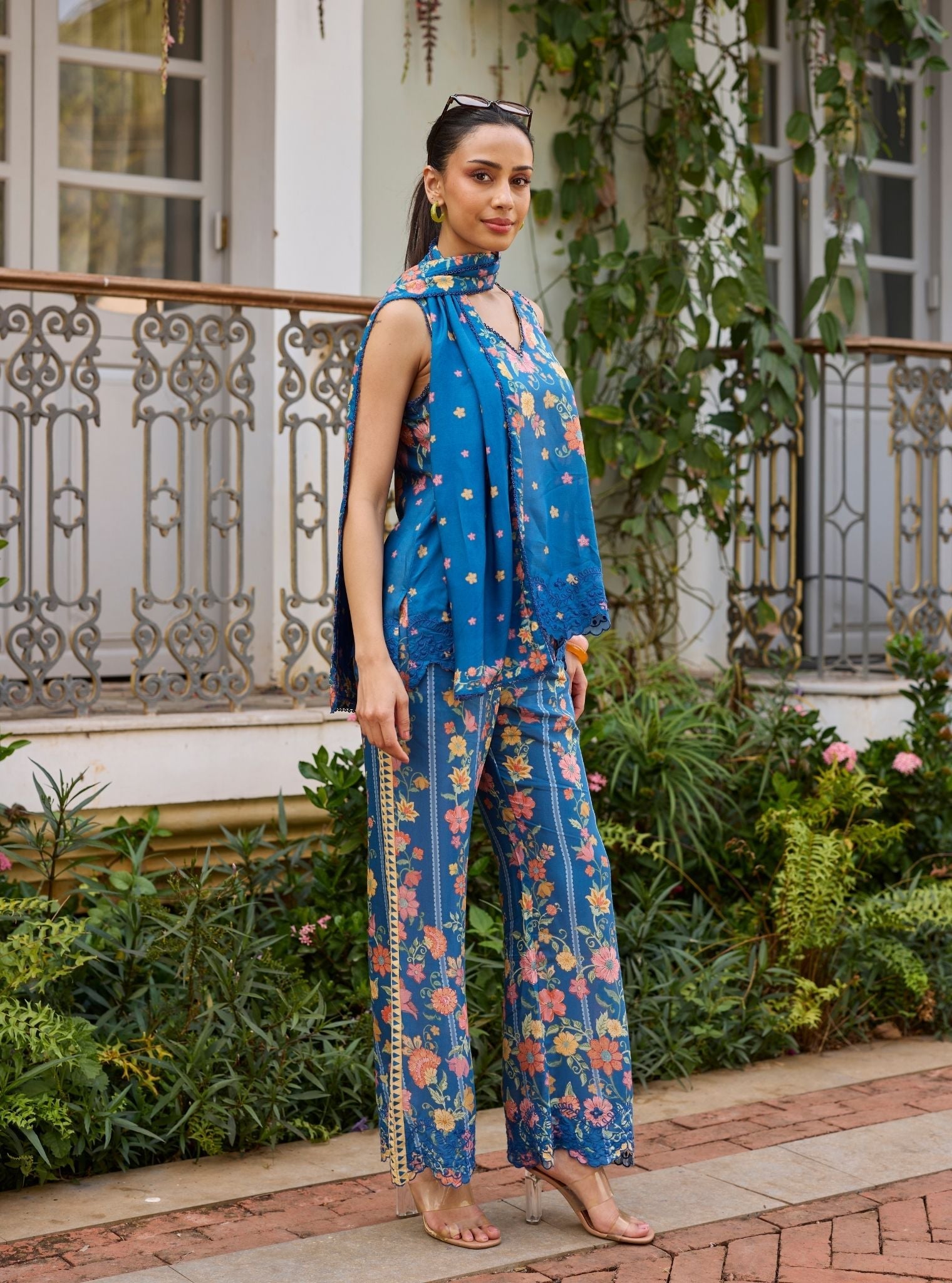 Akira Lawn Navy Co-ord Set