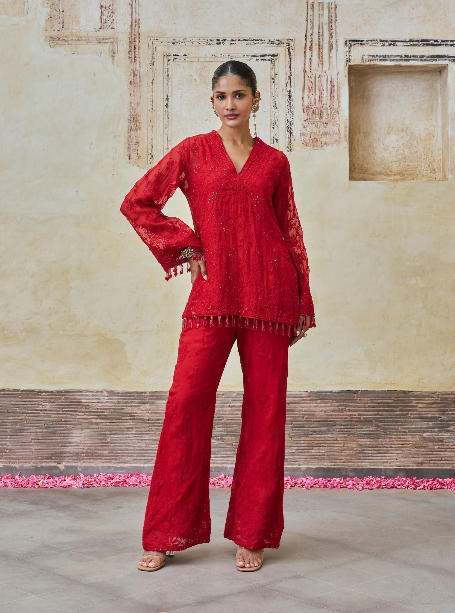 Reja Organza Red Co-ord Set