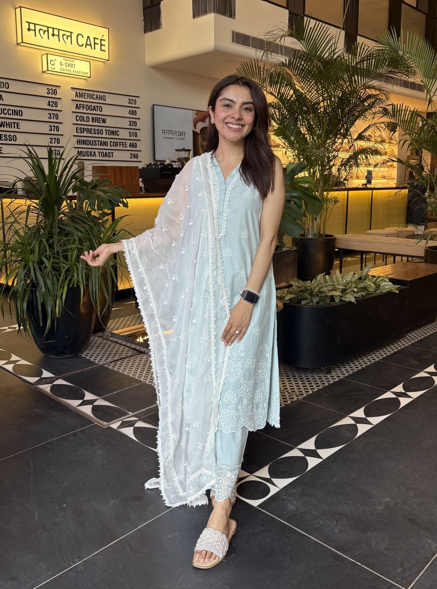 Tesni Supima Cotton Blue Kurta Set