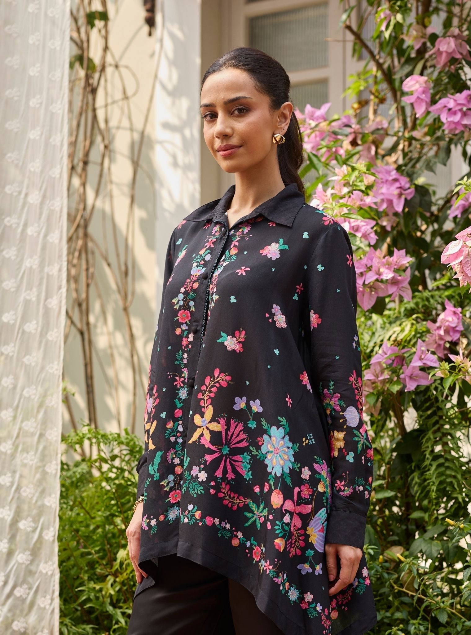 Adhvi Lawn Black Co-ord Set