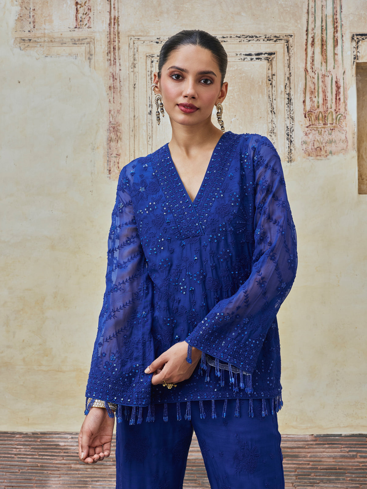 Reja Organza Electric Blue Co-ord Set