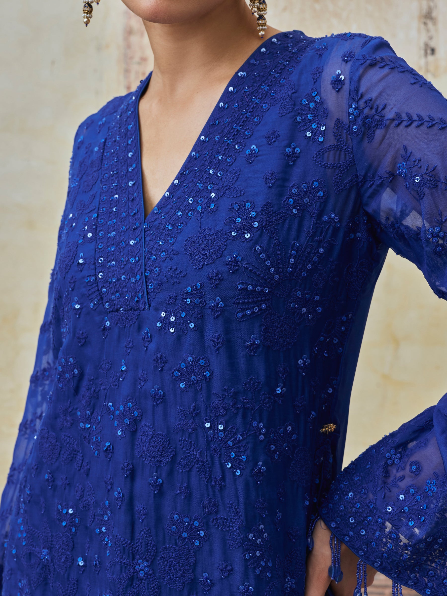 Reja Organza Electric Blue Co-ord Set