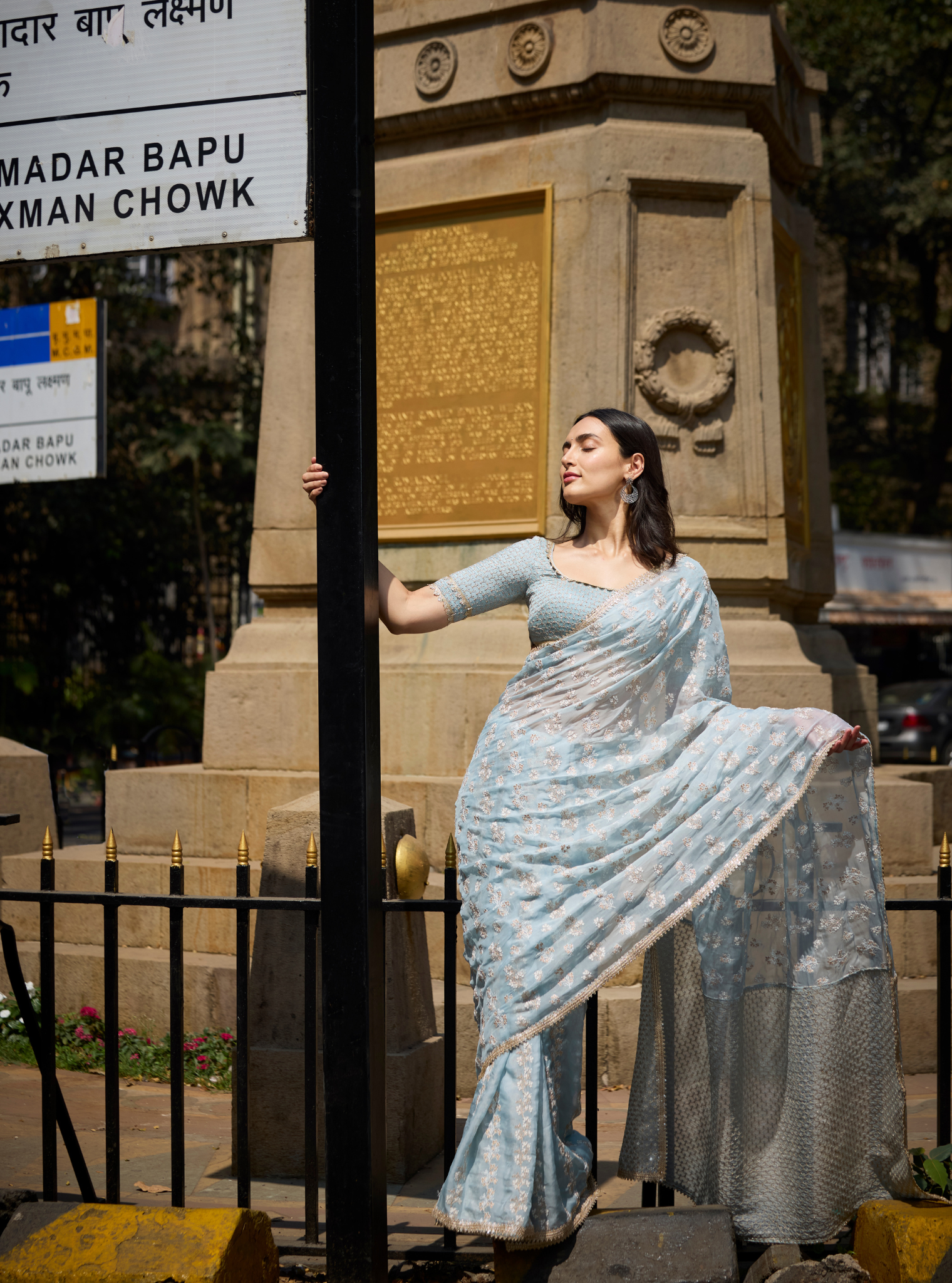 Saroli Organza Light Blue Saree